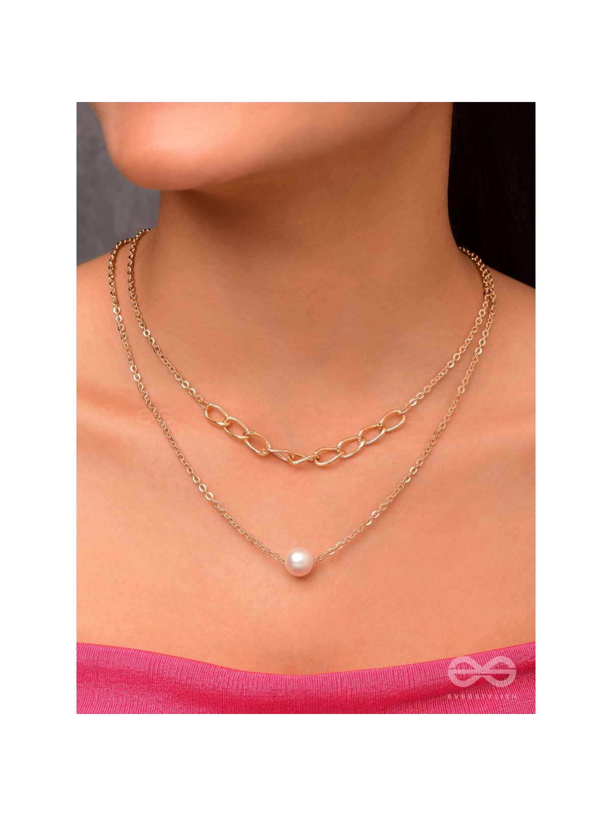 Bond Of Pearl- Golden Layered Necklace With Anti-Tarnish Coating 