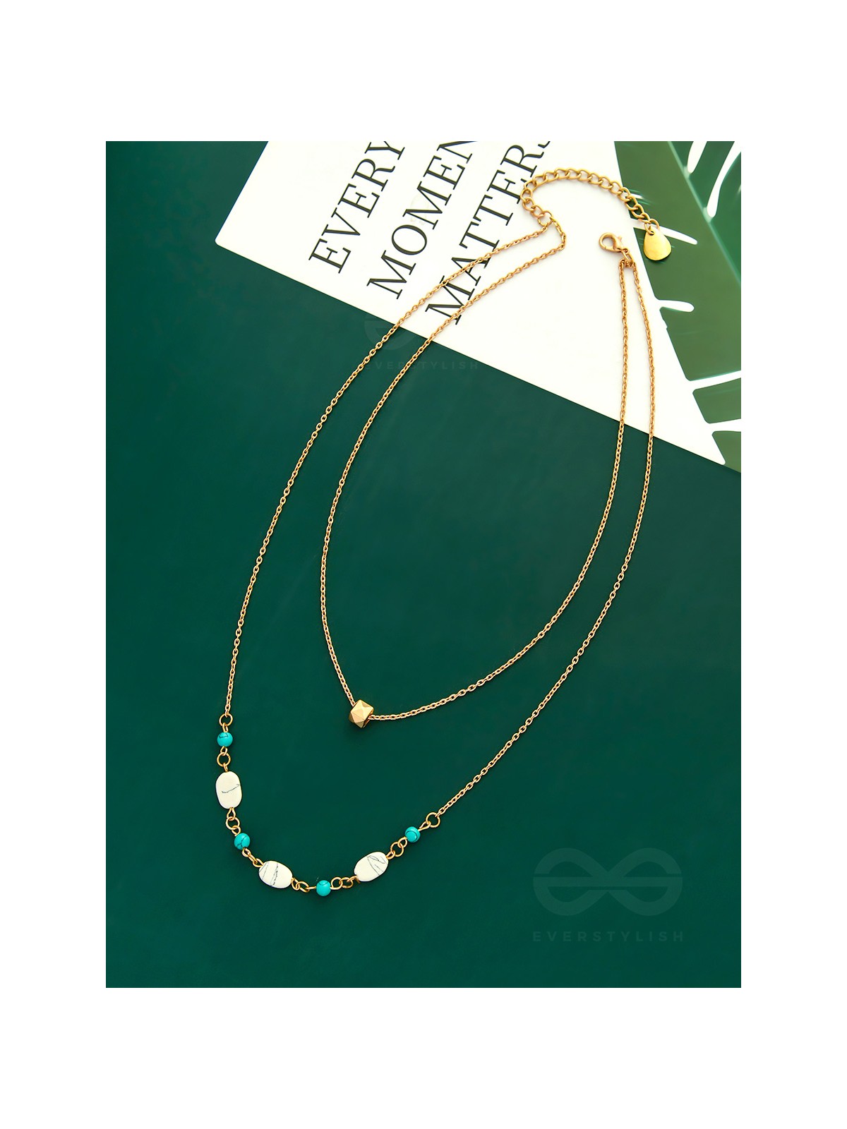 Mist N Sea - Golden Layered Necklace With Anti-Tarnish Coating