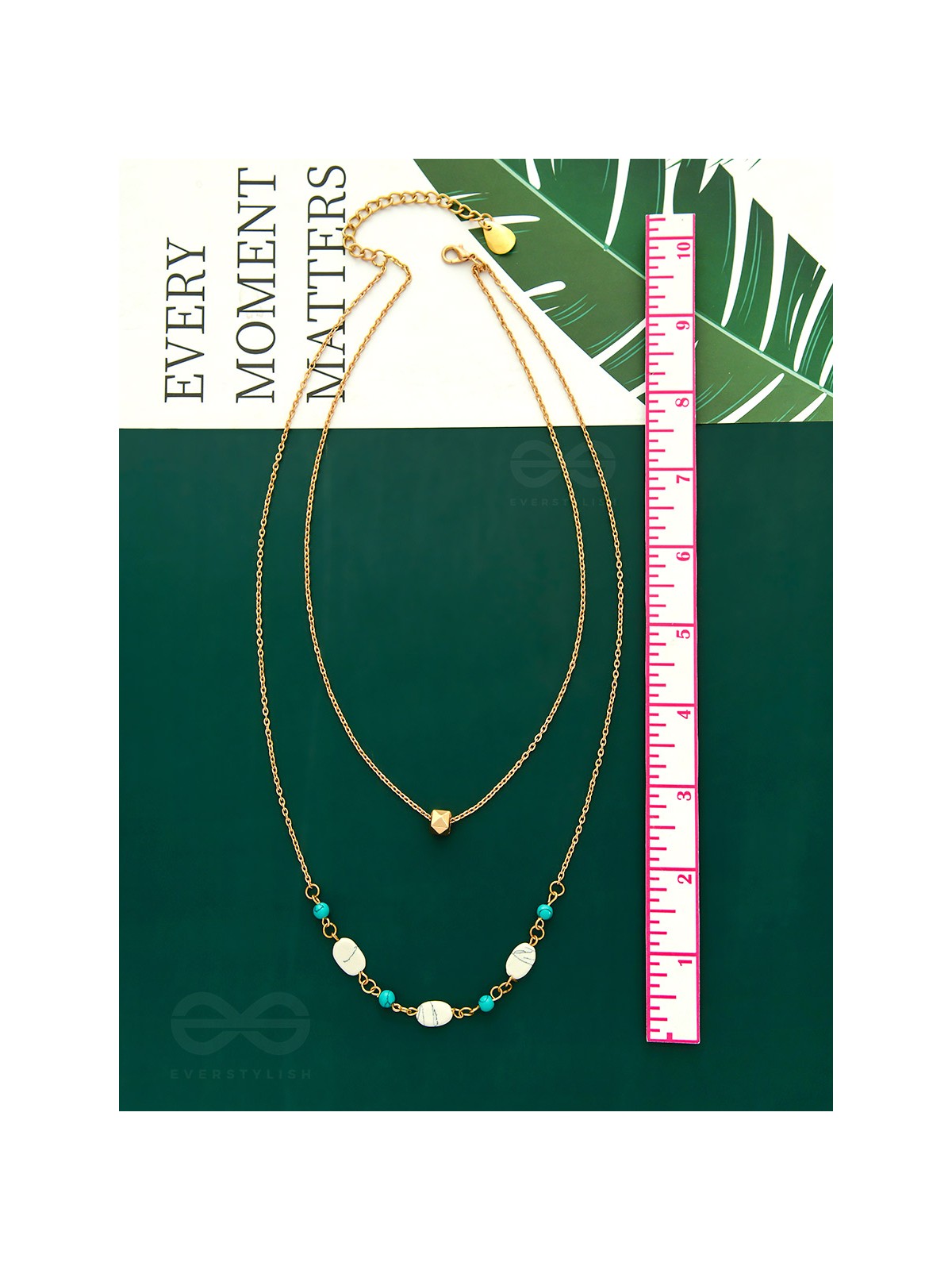 Mist N Sea - Golden Layered Necklace With Anti-Tarnish Coating