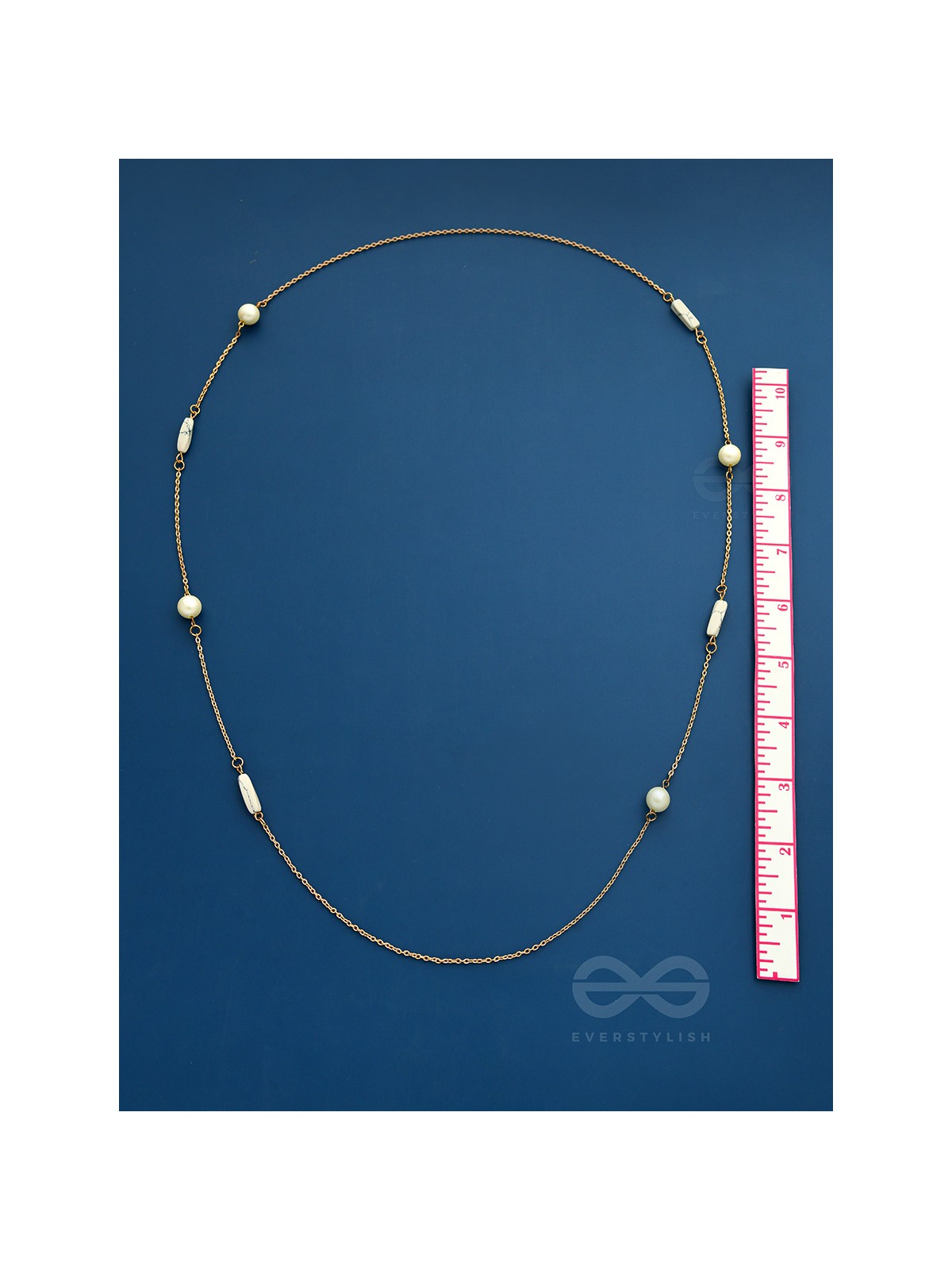 Pearls N Pebbles - Golden Pearl Necklace With Anti-Tarnish Coating 