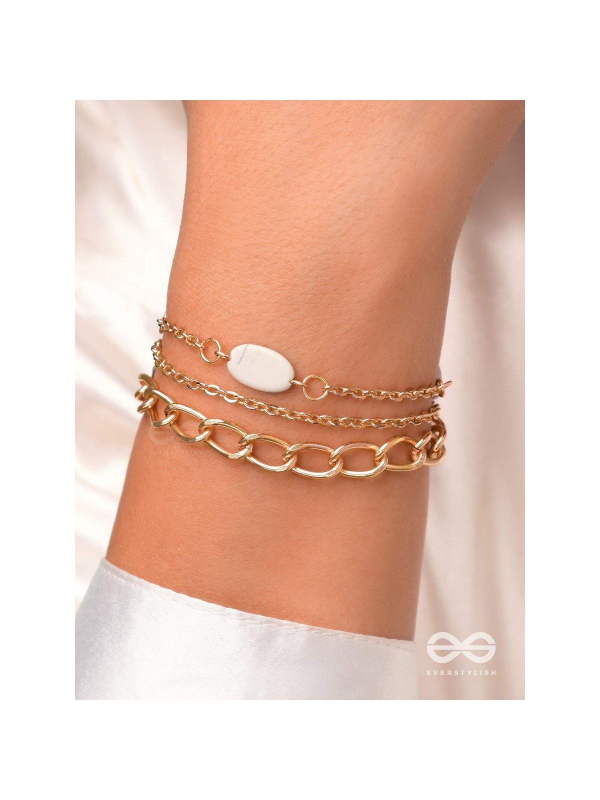 Stoned with Style- Golden Stone Bracelet