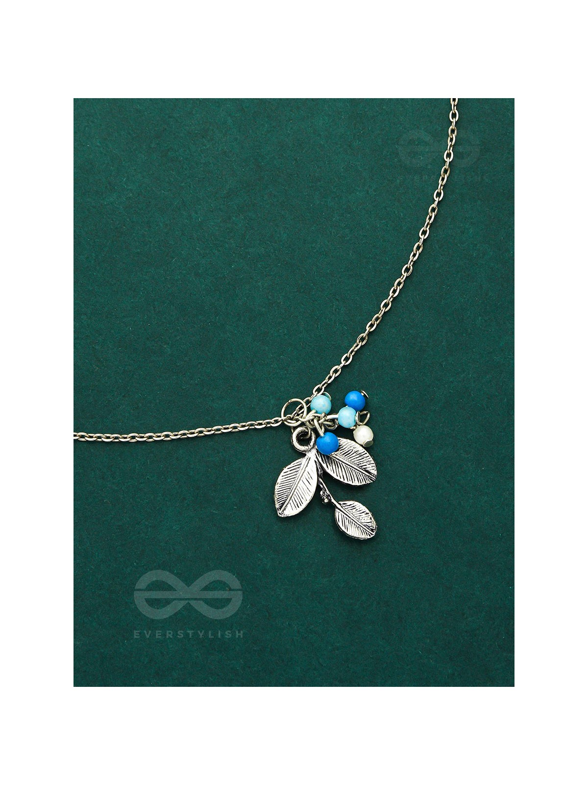 Frozen Forest- Silver and Blue Beads Necklace