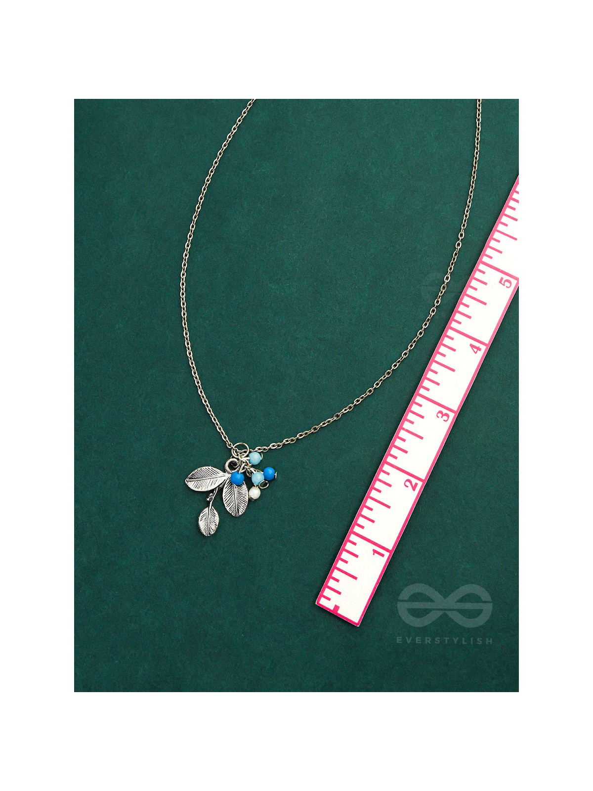 Frozen Forest- Silver and Blue Beads Necklace