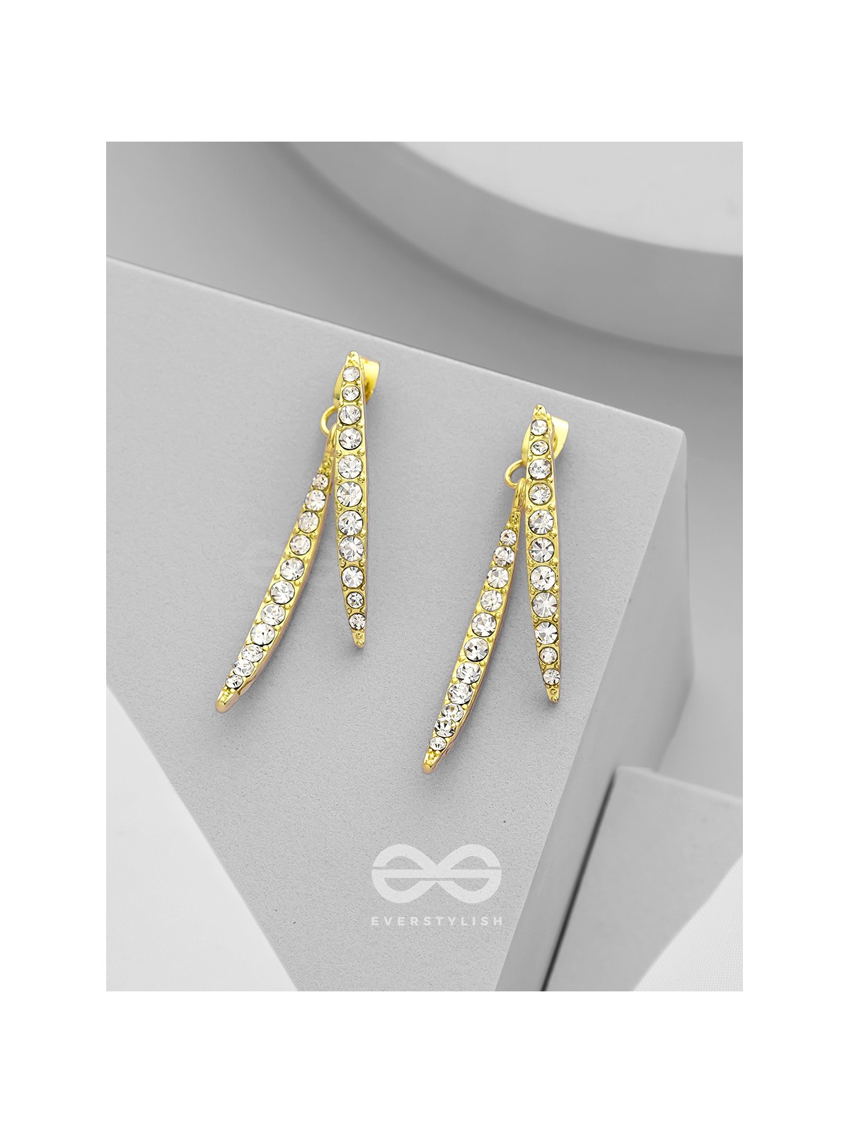 The Fall of Grace- Golden Rhinestones Earrings