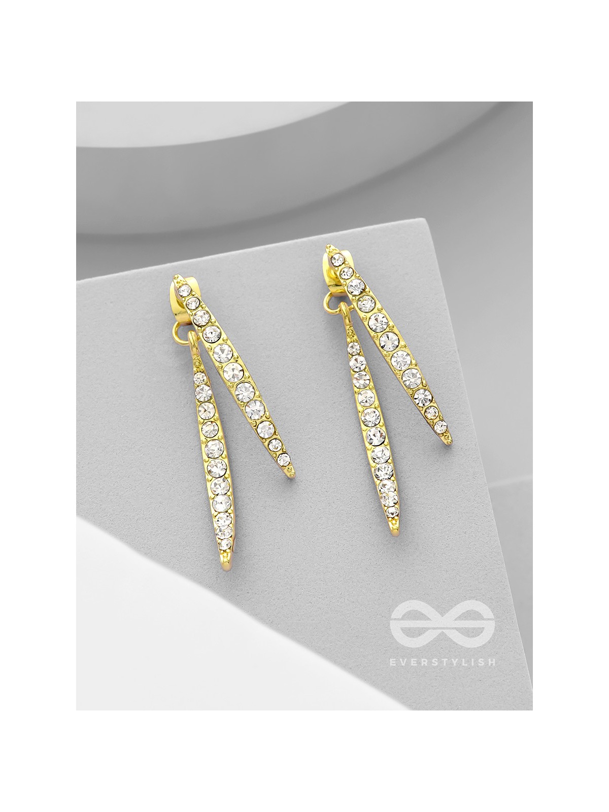 The Fall of Grace- Golden Rhinestones Earrings