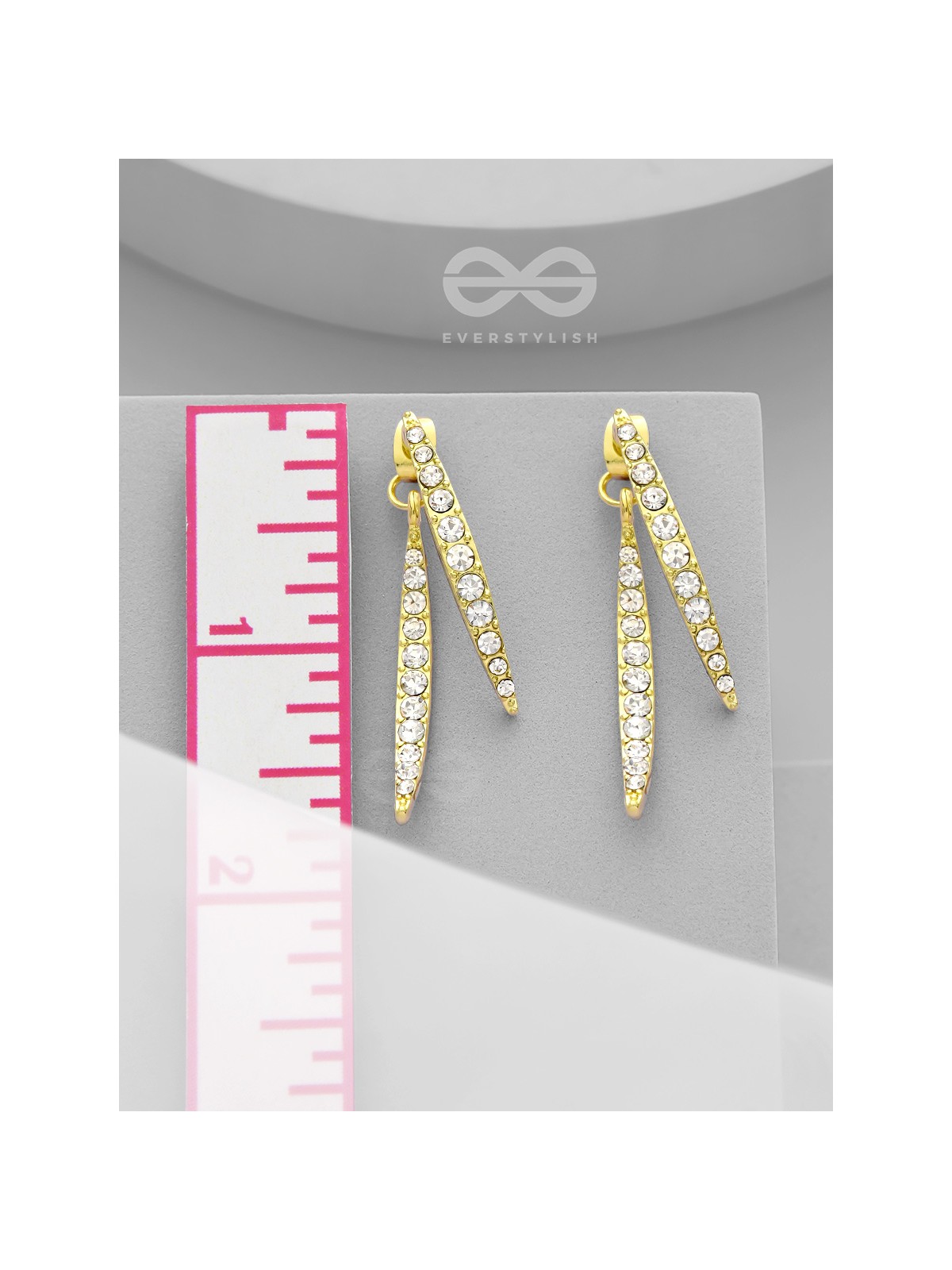 The Fall of Grace- Golden Rhinestones Earrings