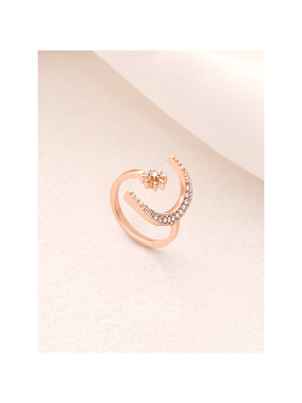 The Night Sky- Rose Golden Rhinestones Ring