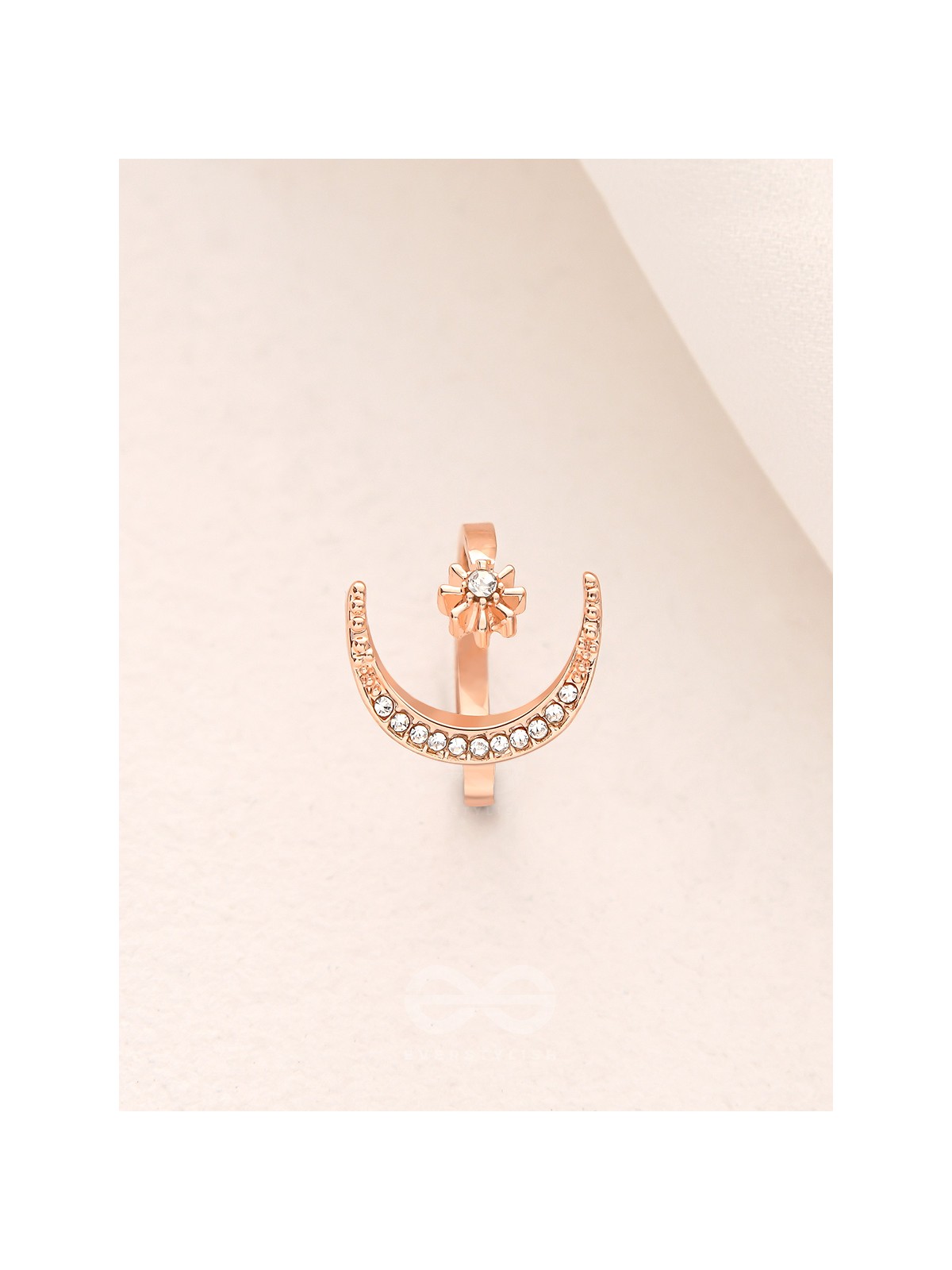 The Night Sky- Rose Golden Rhinestones Ring