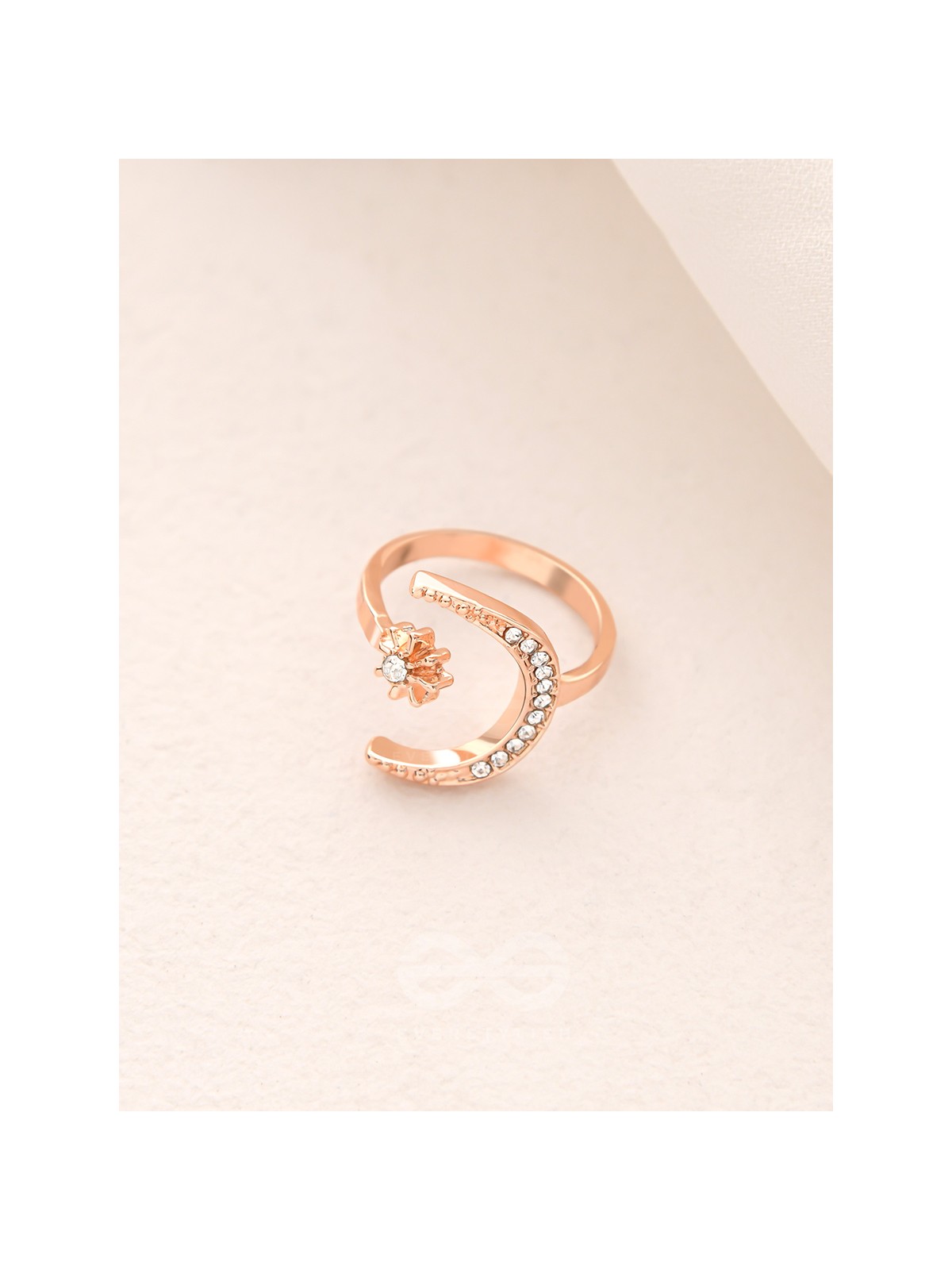 The Night Sky- Rose Golden Rhinestones Ring