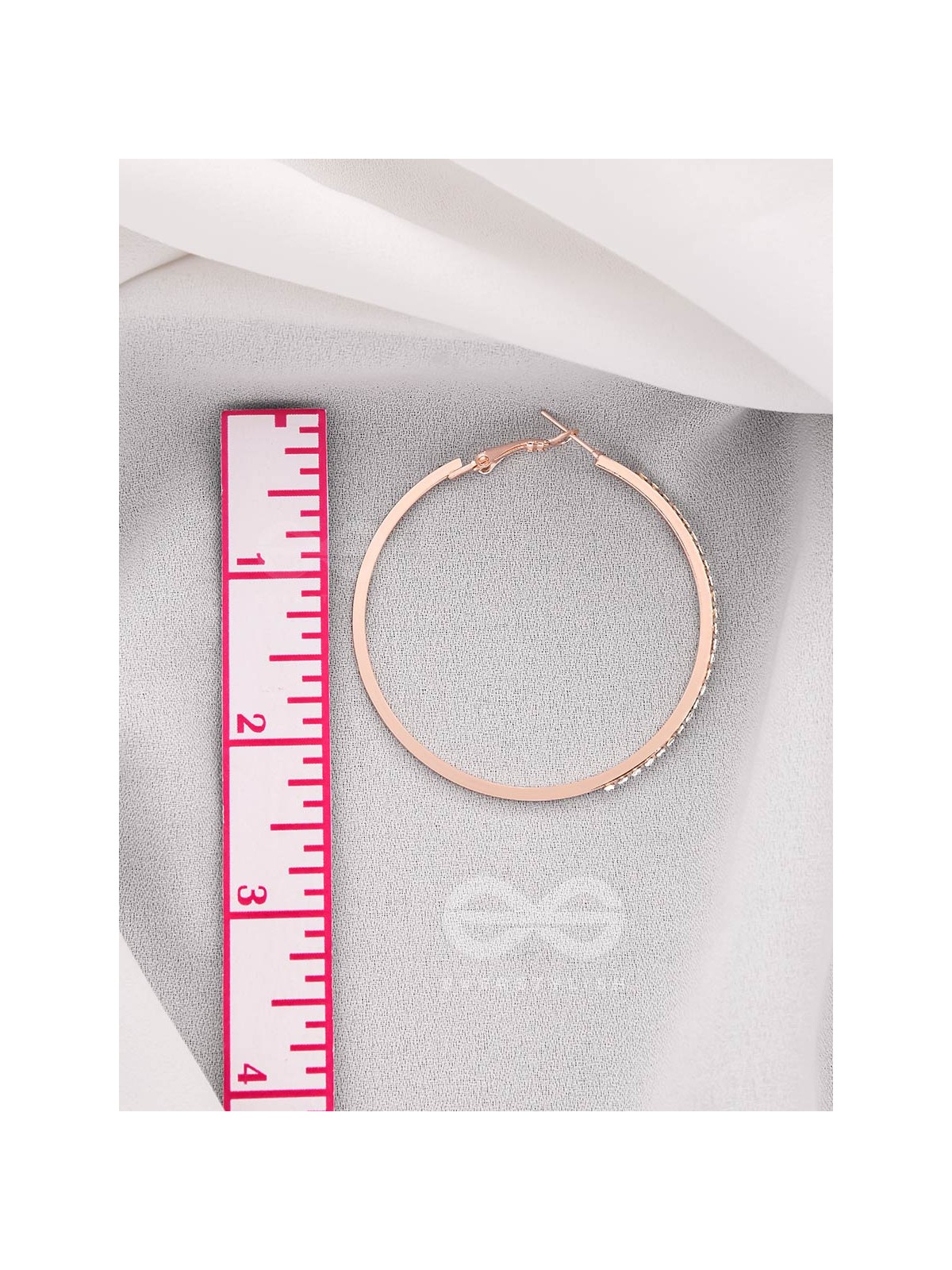 The Ring of Light- Rose Gold Rhinestones Hoop Earrings