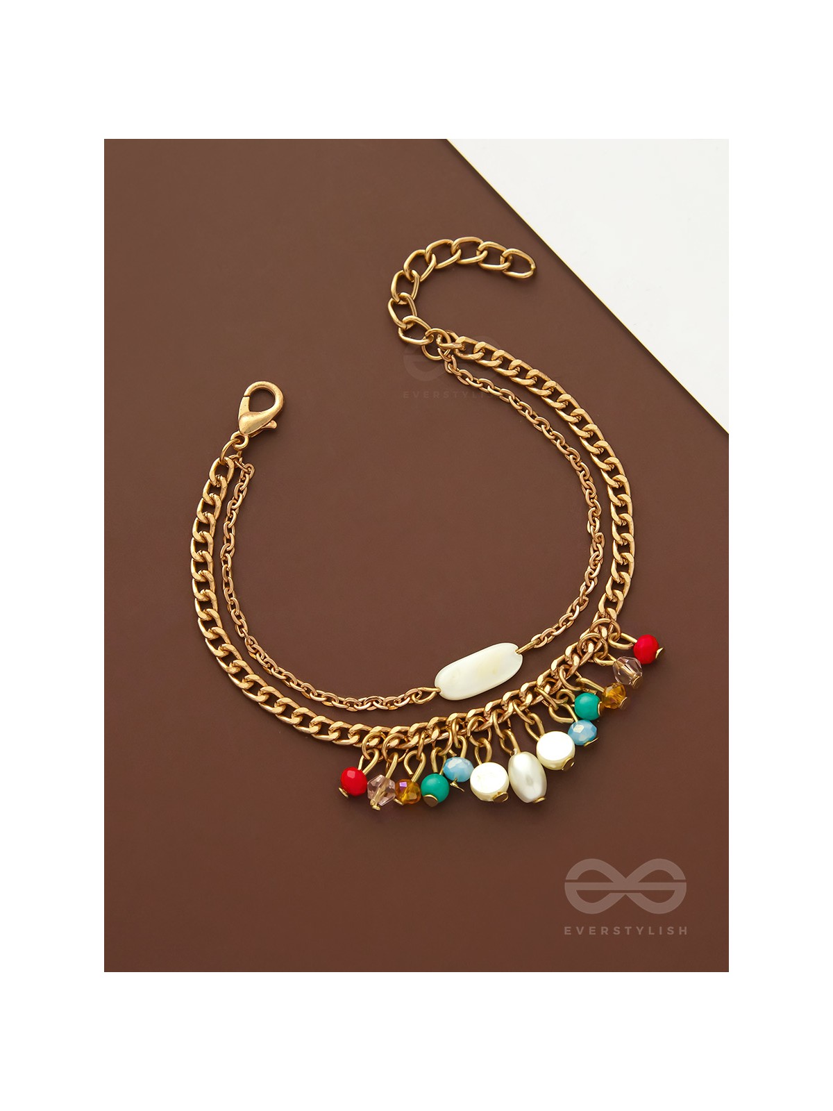 The Divine Galaxy- Pearls and Beads Studded Golden Bracelet