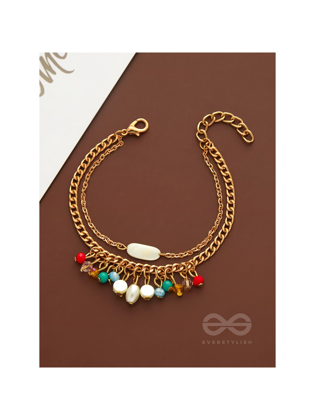 The Divine Galaxy- Pearls and Beads Studded Golden Bracelet