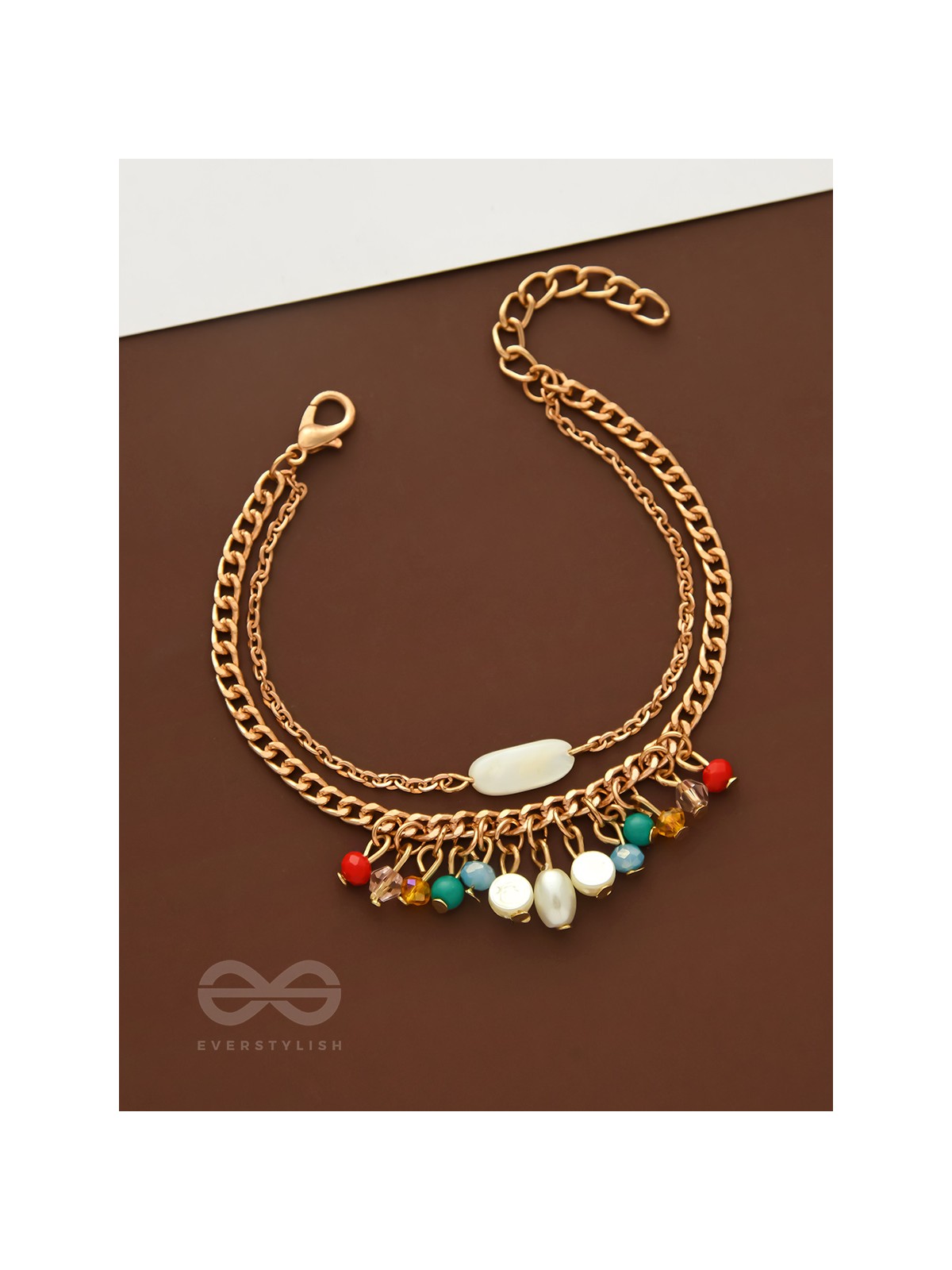 The Divine Galaxy- Pearls and Beads Studded Golden Bracelet