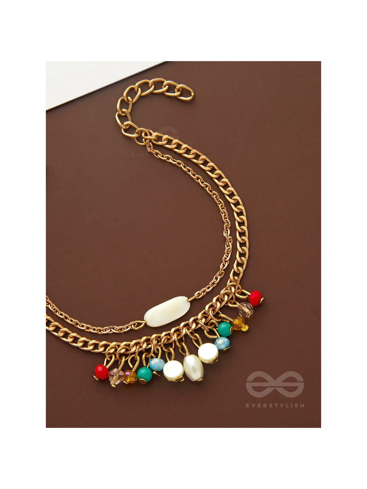 The Divine Galaxy- Pearls and Beads Studded Golden Bracelet