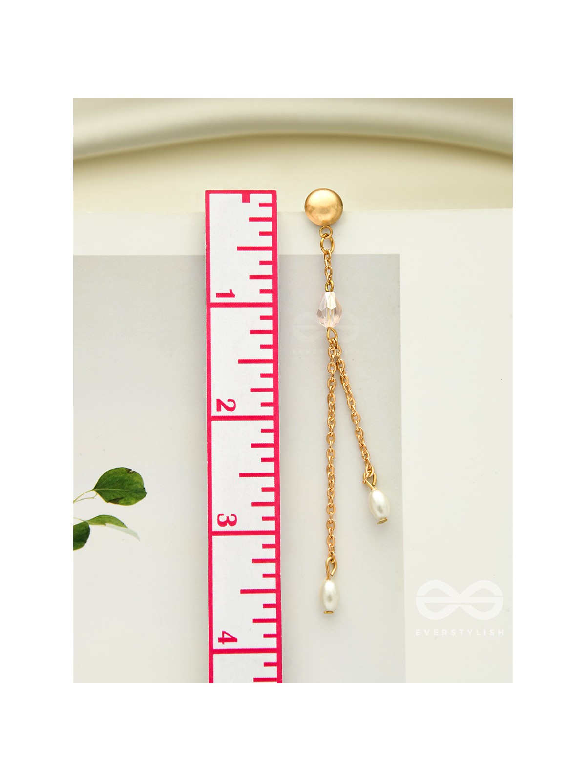 The Frozen Drops- Crystal and Pearl Studded Golden Earrings