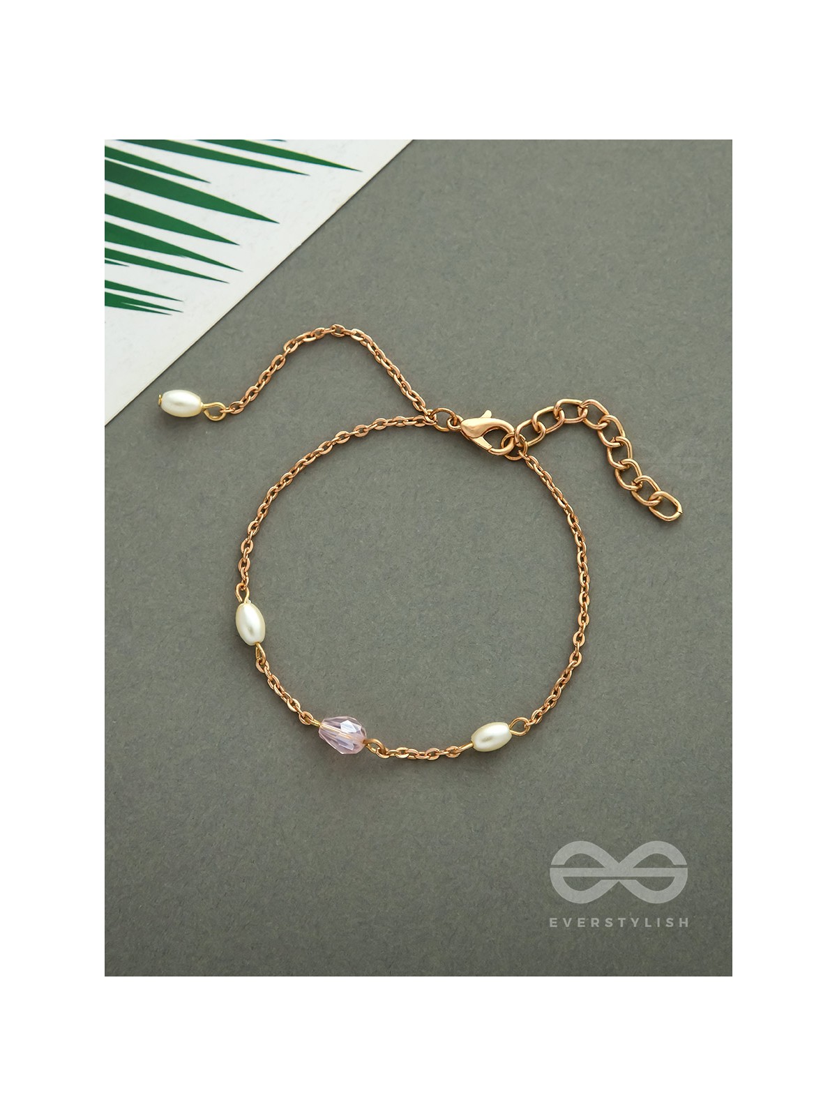 The Sunlit Beach- Pearls and Crystal Studded Golden Bracelet