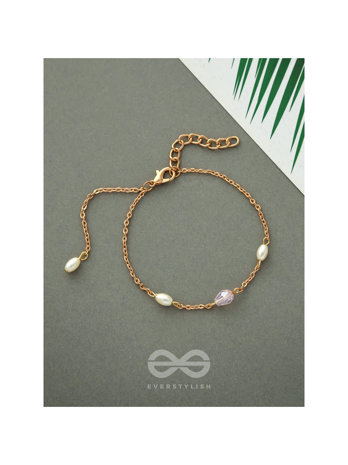 The Sunlit Beach- Pearls and Crystal Studded Golden Bracelet