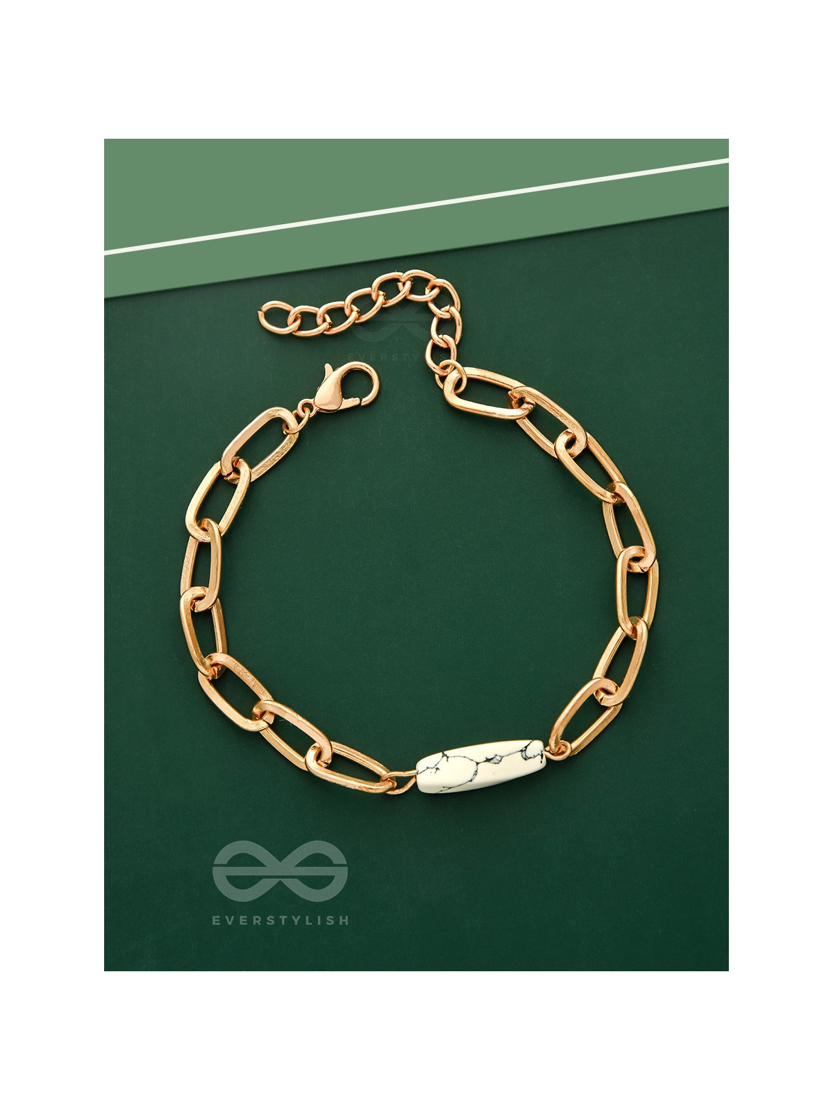 The Chain Reaction- Golden Stone Bracelet