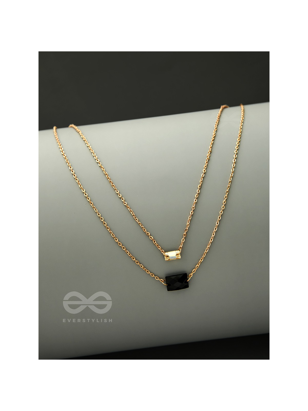 The Dark Reflection- Golden Layered Necklace With Anti-Tarnish Coating