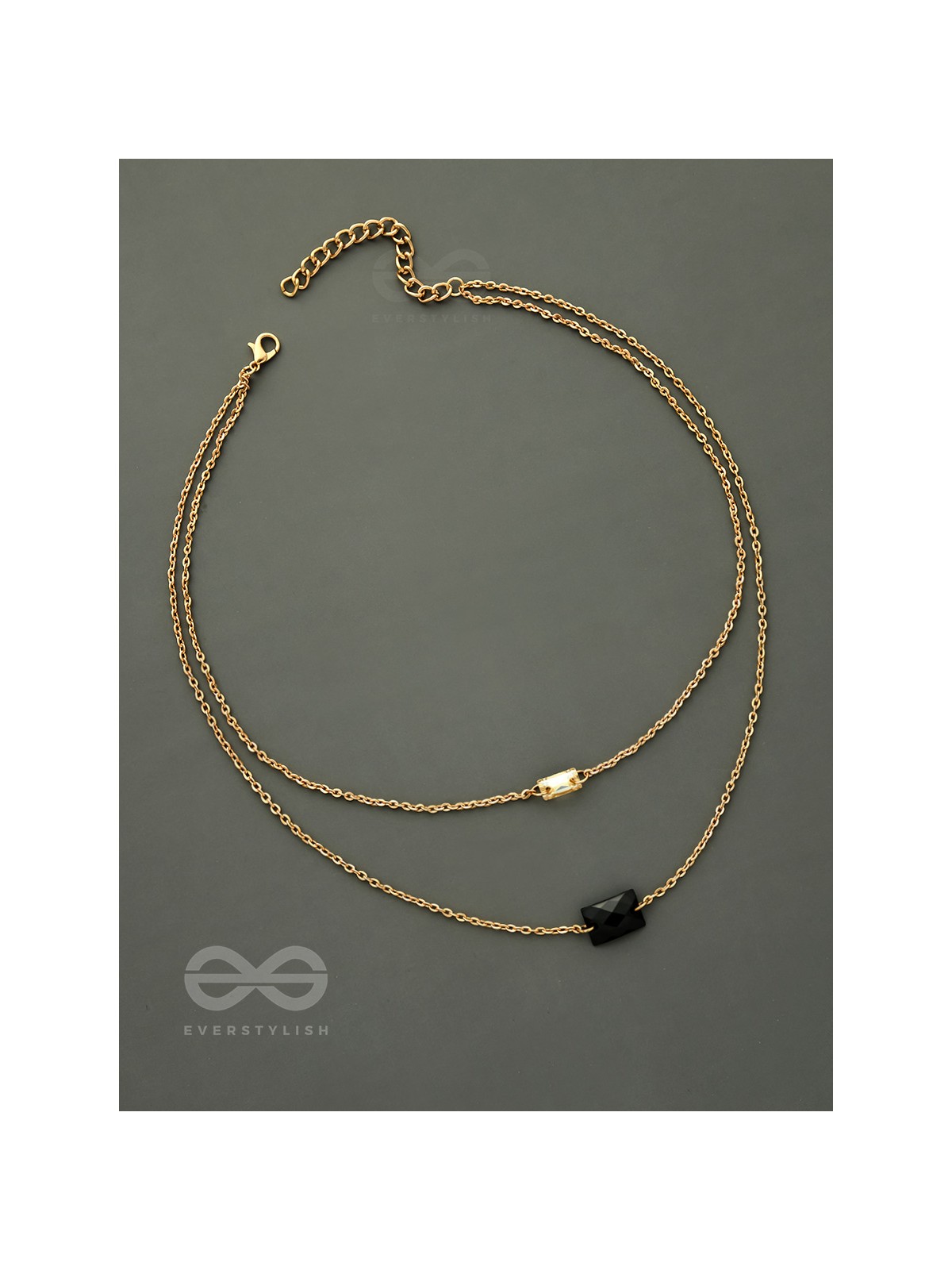 The Dark Reflection- Golden Layered Necklace With Anti-Tarnish Coating