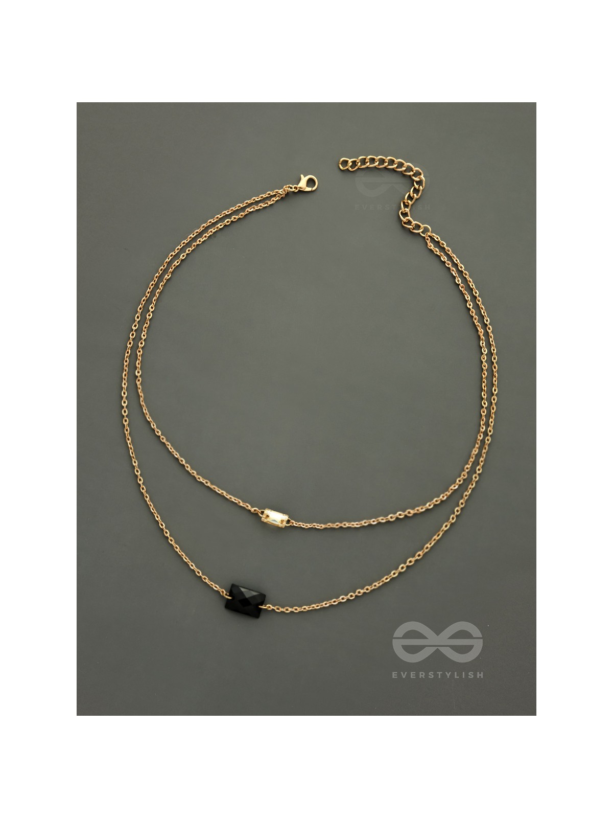 The Dark Reflection- Golden Layered Necklace With Anti-Tarnish Coating