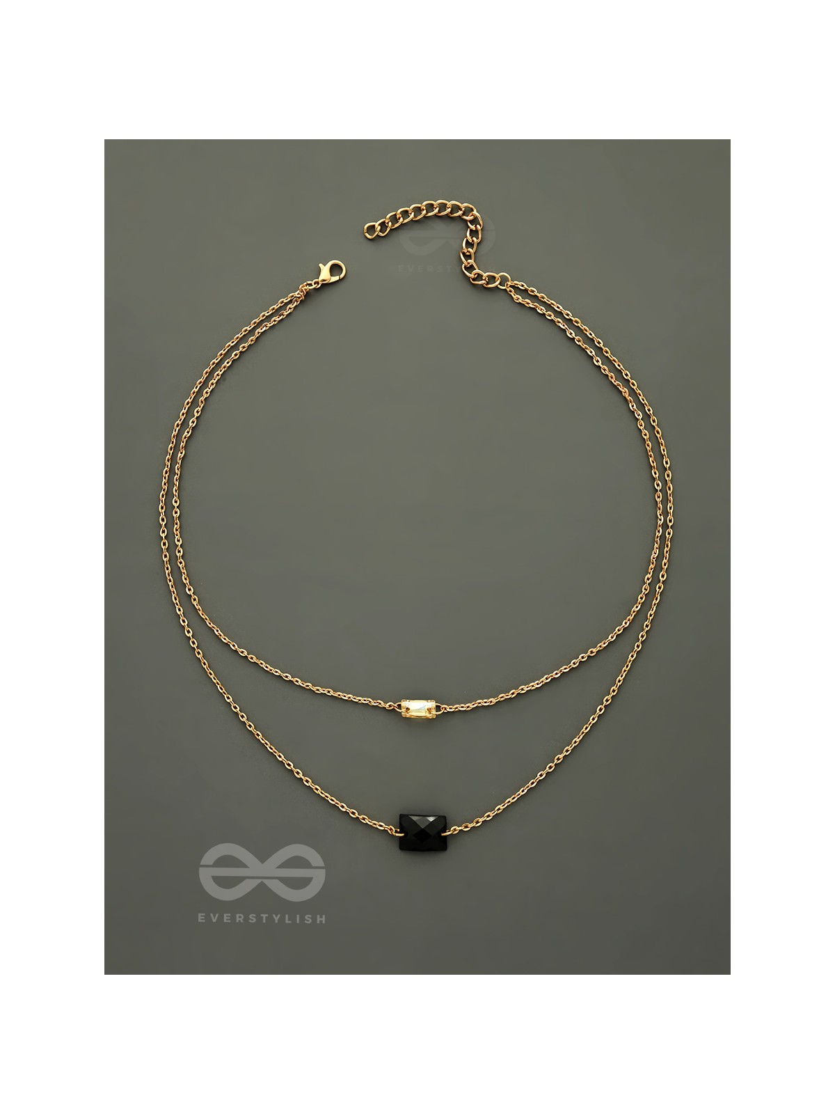 The Dark Reflection- Golden Layered Necklace With Anti-Tarnish Coating