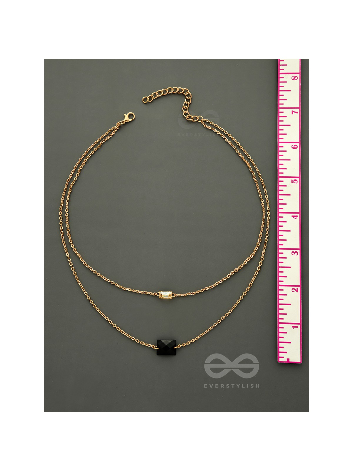 The Dark Reflection- Golden Layered Necklace With Anti-Tarnish Coating