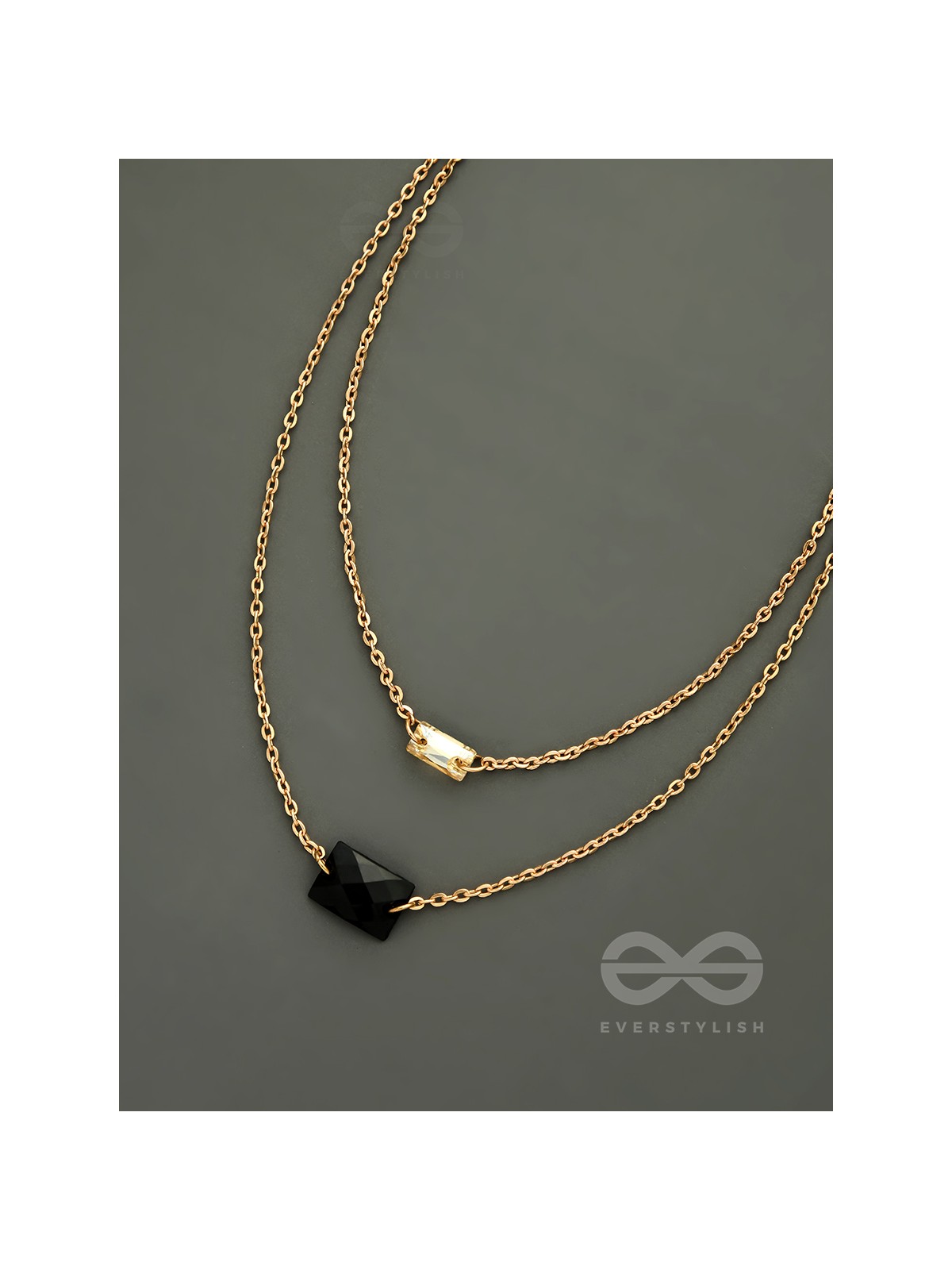The Dark Reflection- Golden Layered Necklace With Anti-Tarnish Coating