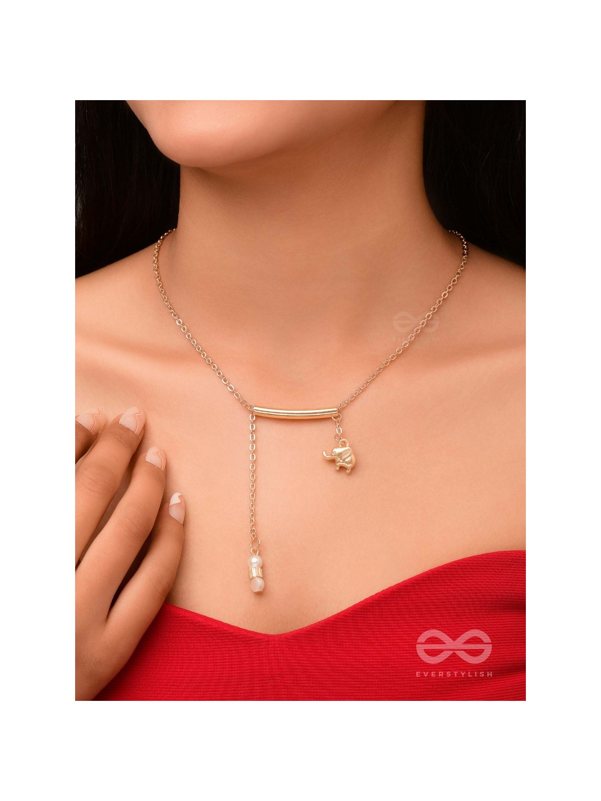 The Ivory Dreamcatcher- Golden Bead Necklace With Anti-Tarnish Coating 