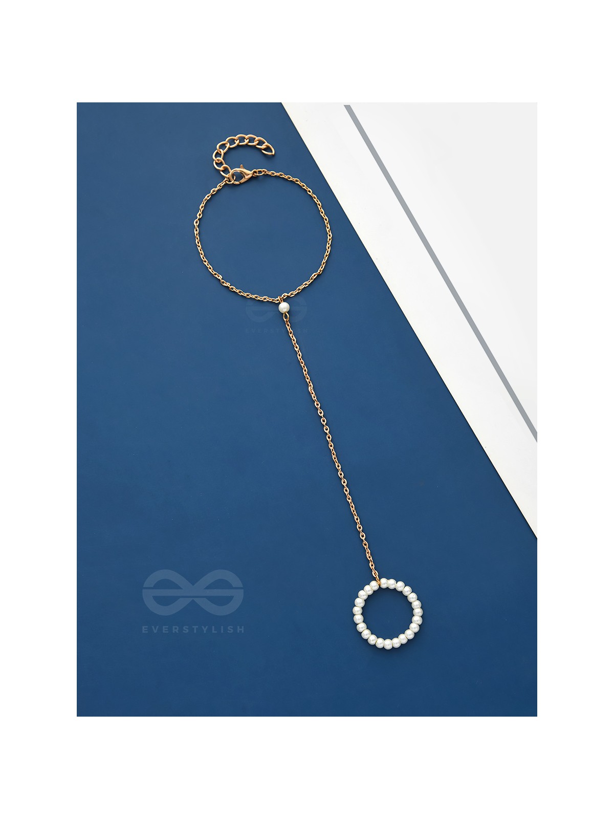 Pearl Around- Hand Harness Golden Pearl Bracelet