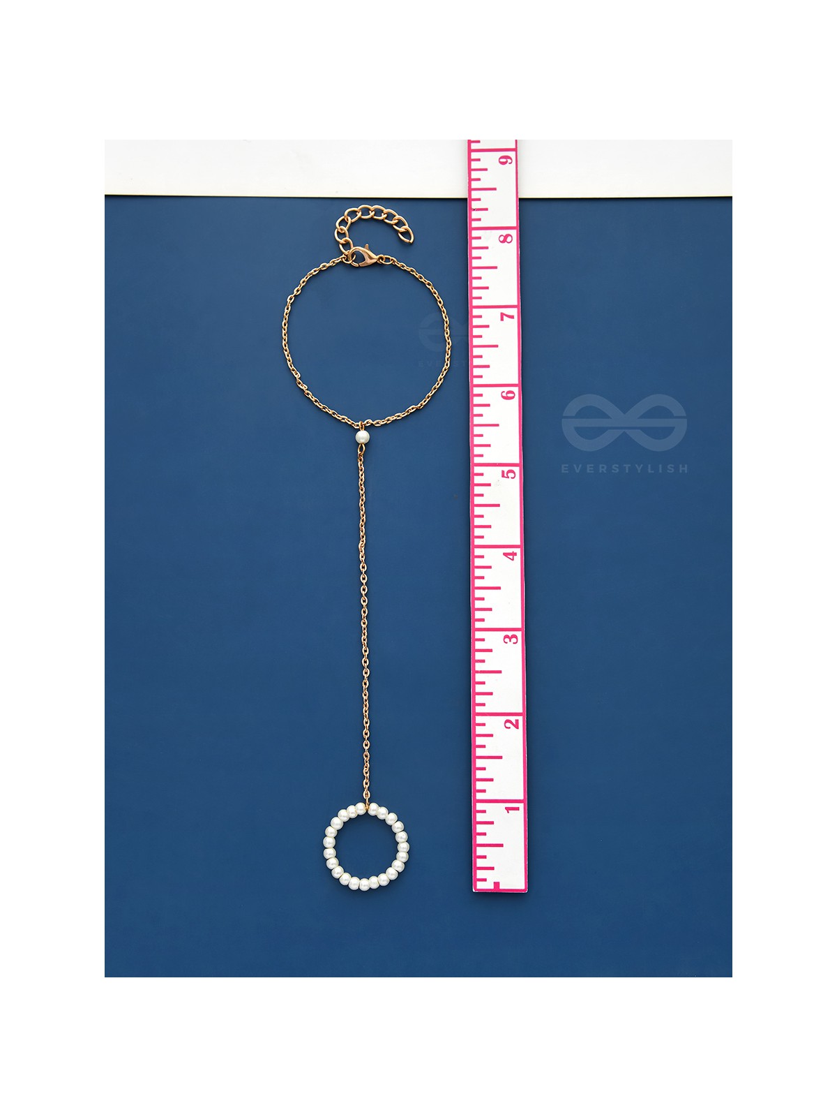 Pearl Around- Hand Harness Golden Pearl Bracelet