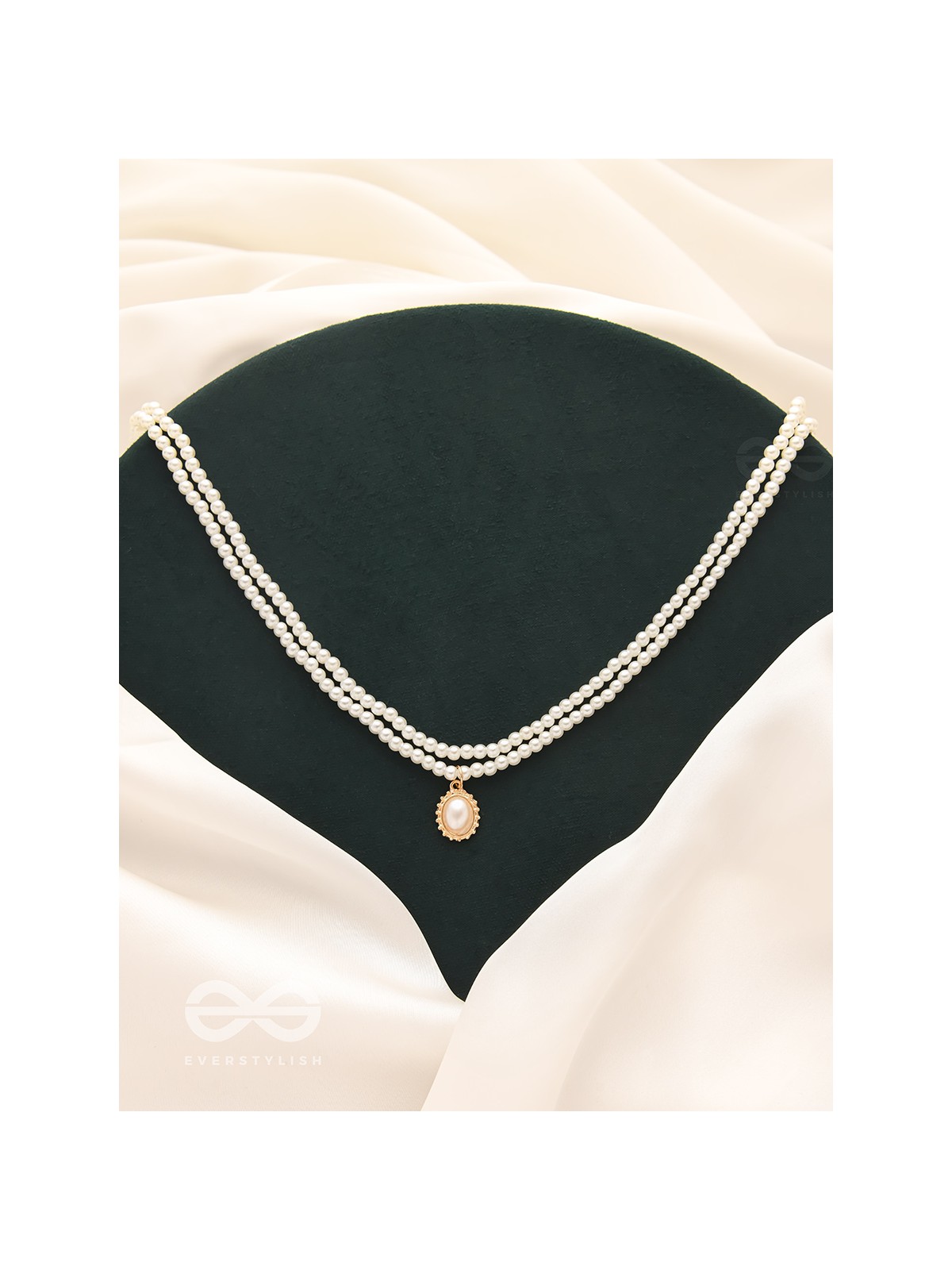 The Moonglade- White and Golden Pearl Necklace