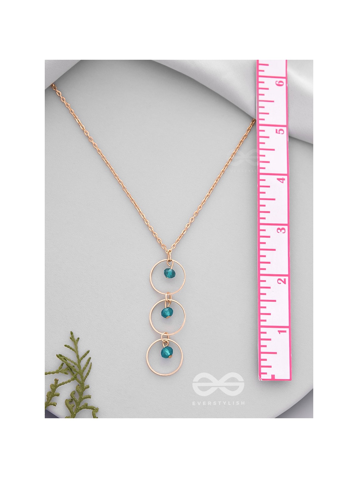 The Drizzly Woods- Blue And Golden Crystal Beads Necklace With Anti-Tarnish Coating 