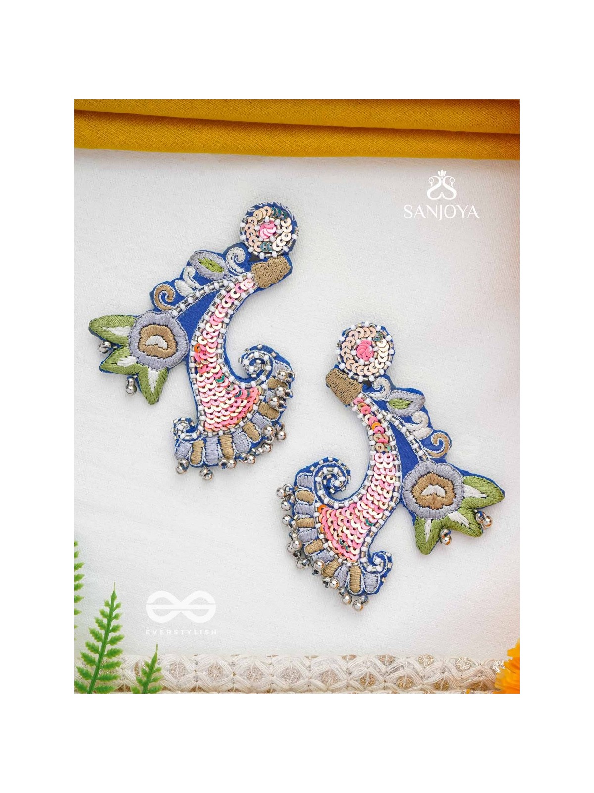Alankar - The Decorated - Sequins, Beads And Resham Hand Embroidered Earrings (Multicolor)