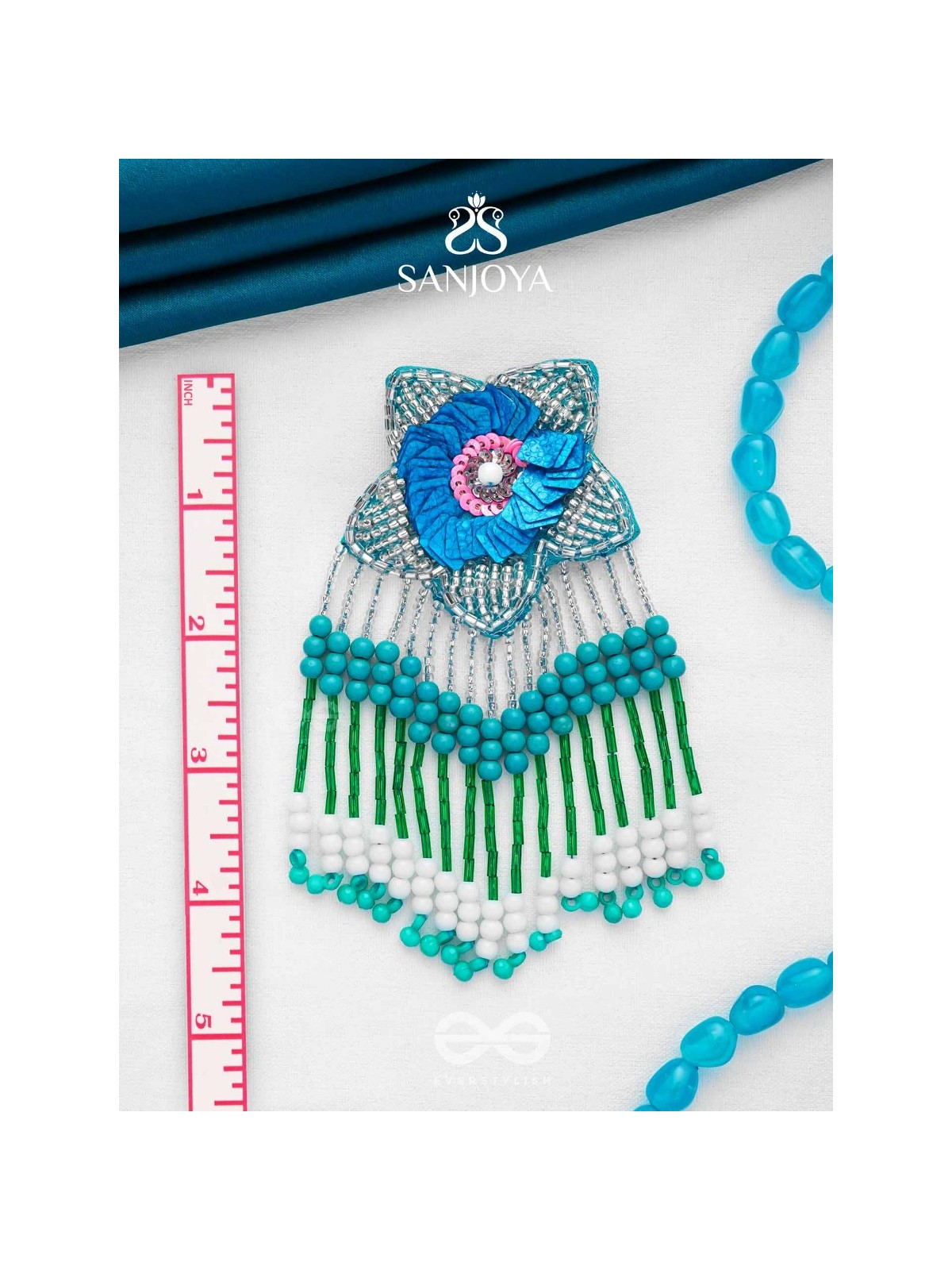 Tarankit- The Star- Beads, Sequins and Cutdana Embroidered Earrings 