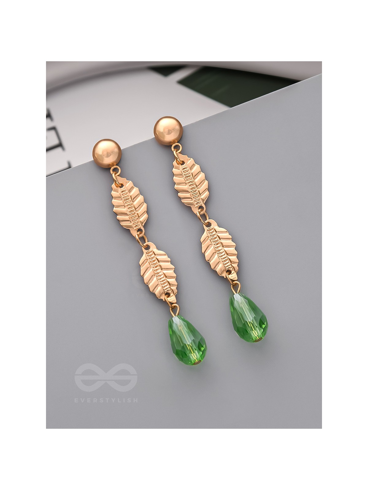 The May-Dew- Golden Crystal Beads Earrings