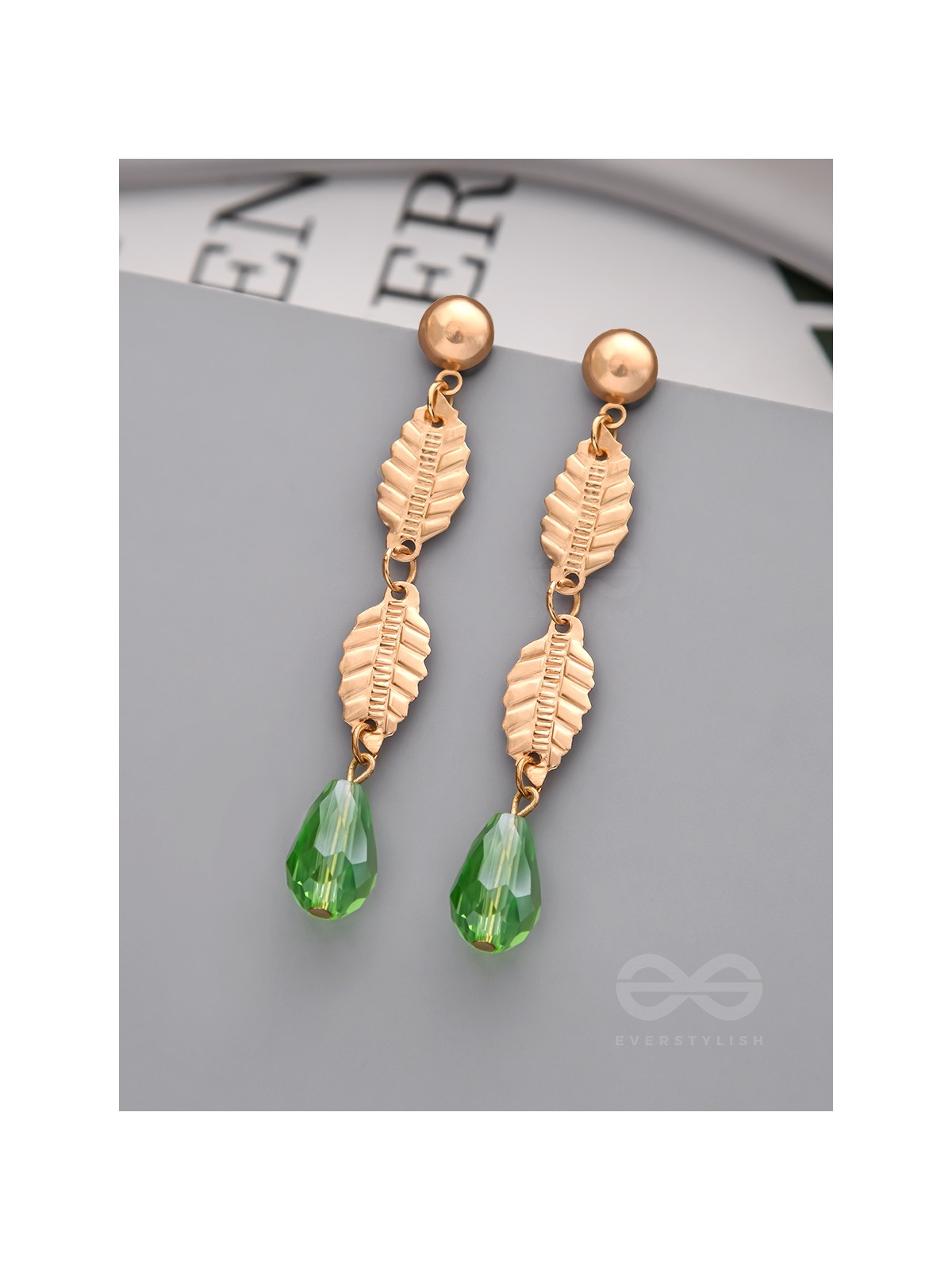 The May-Dew- Golden Crystal Beads Earrings