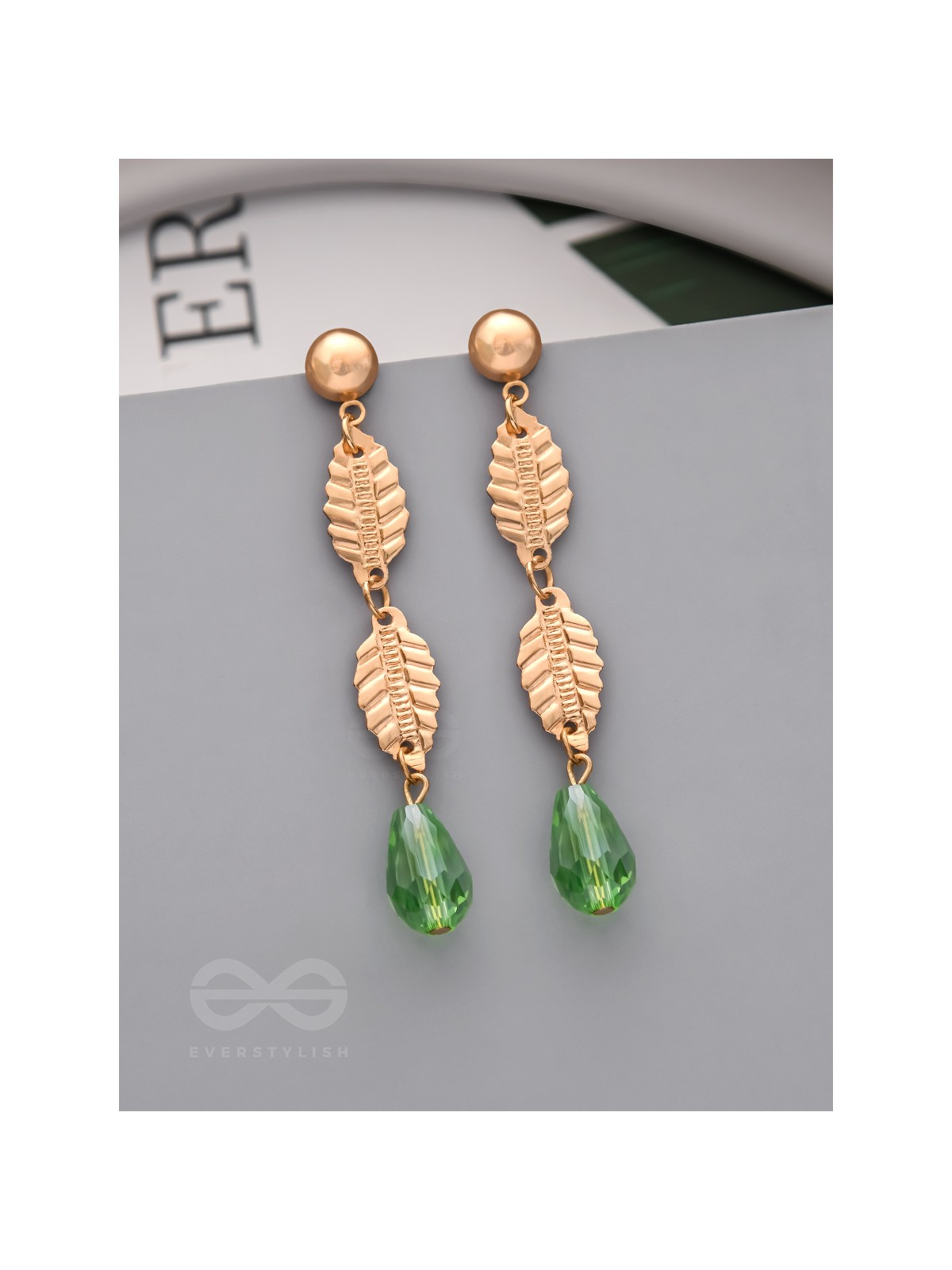 The May-Dew- Golden Crystal Beads Earrings