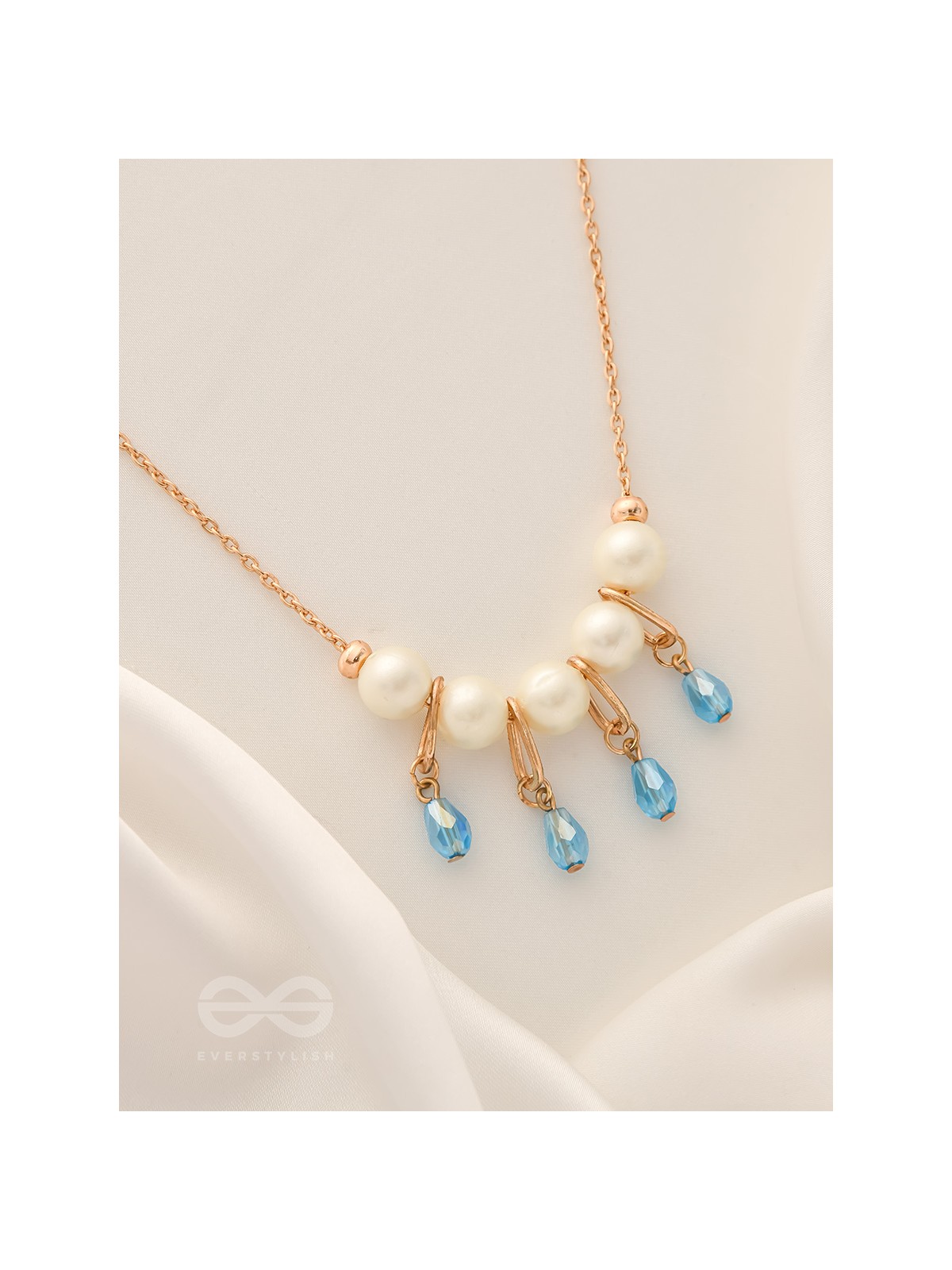 Celestial Showers- Golden Pearls and Beads Necklace