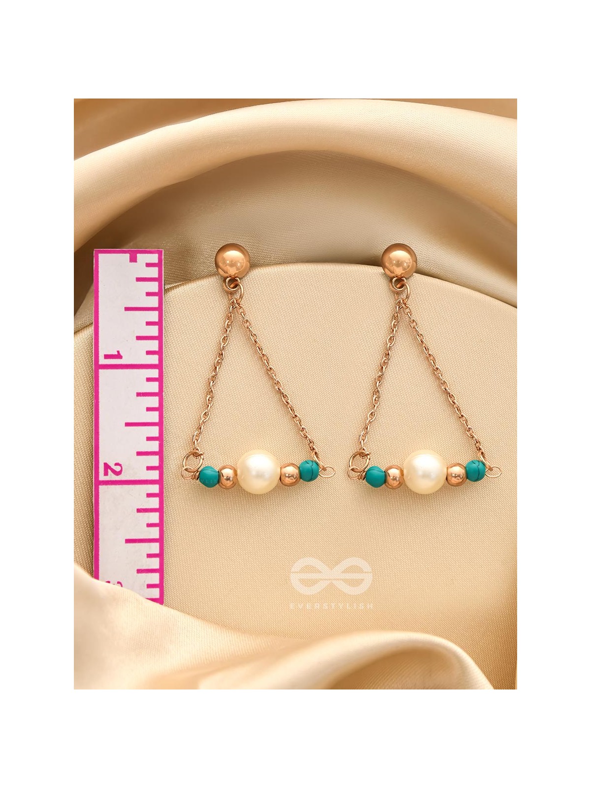 The Garden Swing- Golden Pearl and Bead Earrings