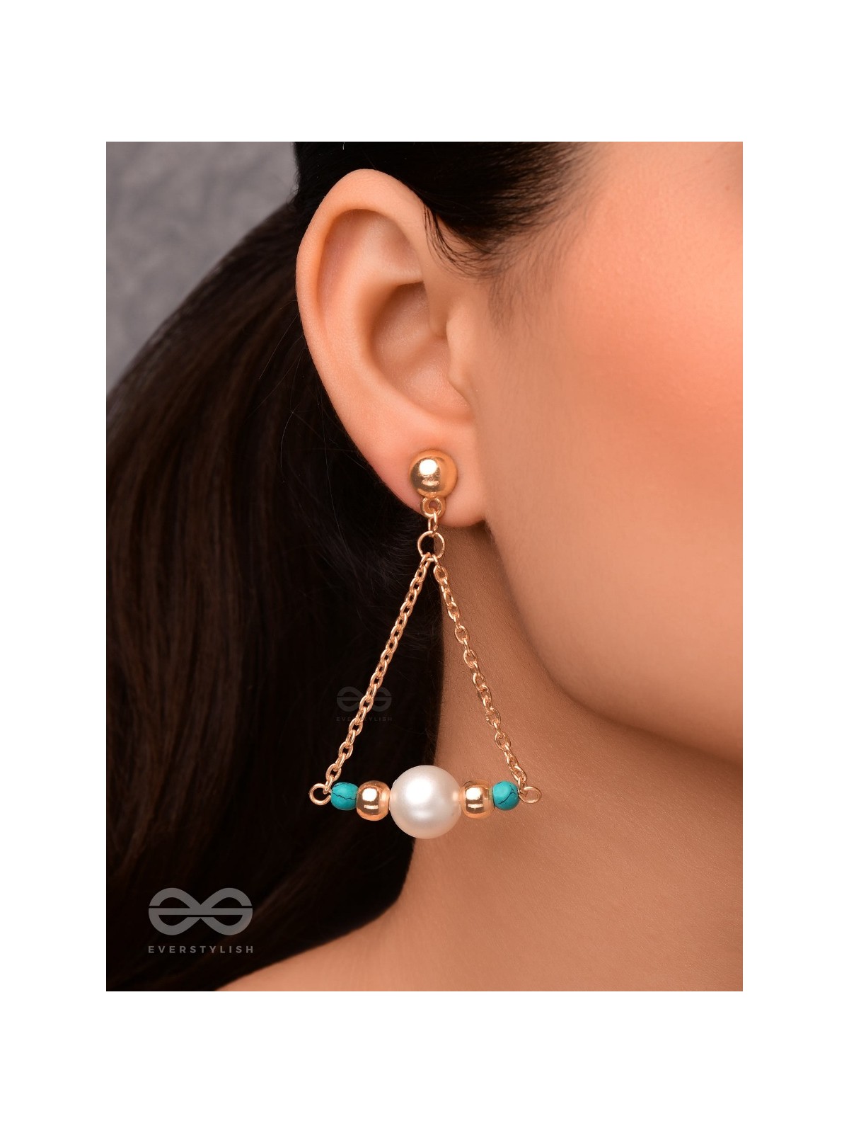 The Garden Swing- Golden Pearl and Bead Earrings