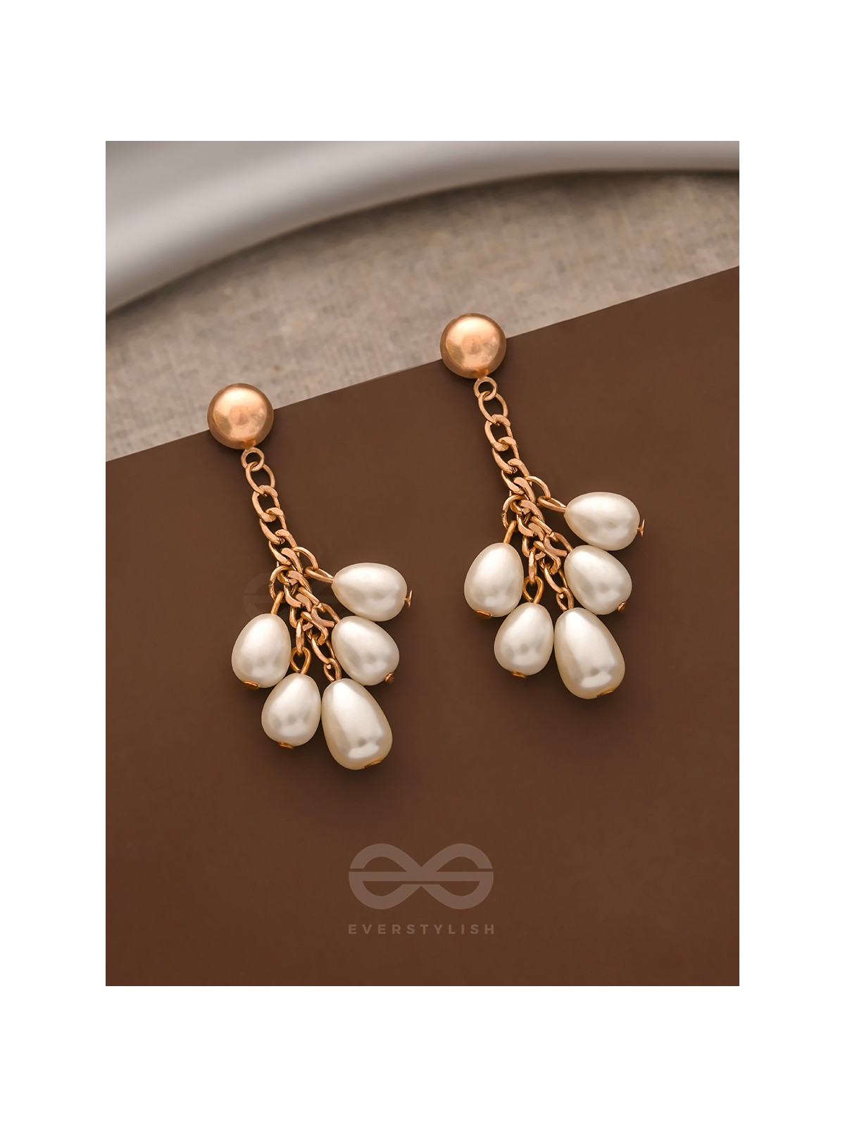 The Pearl Branch- Golden Pearl Earrings