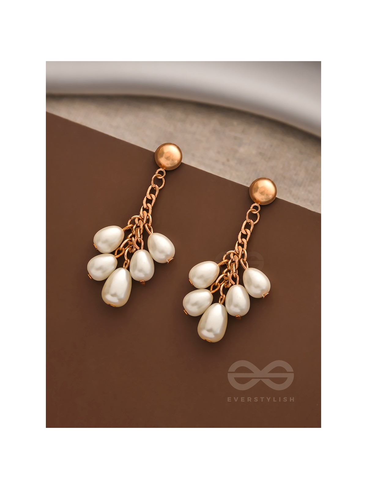 The Pearl Branch- Golden Pearl Earrings