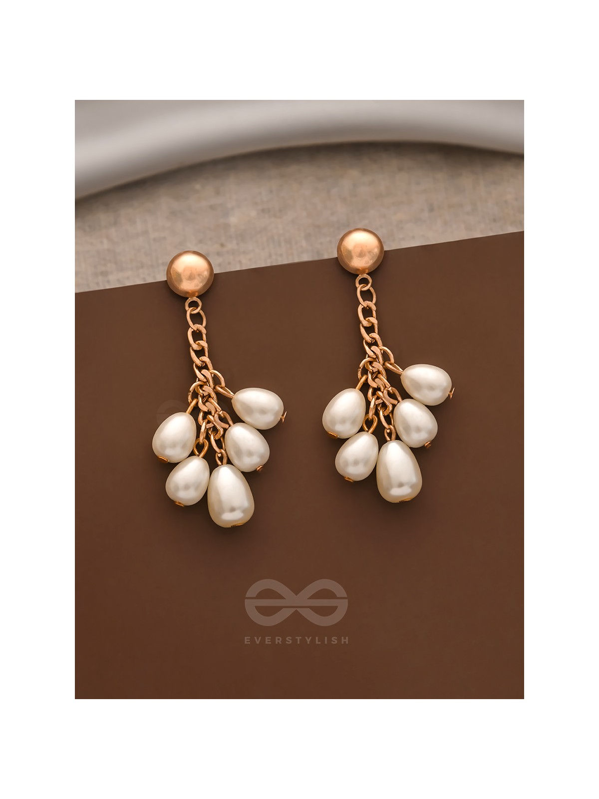 The Pearl Branch- Golden Pearl Earrings
