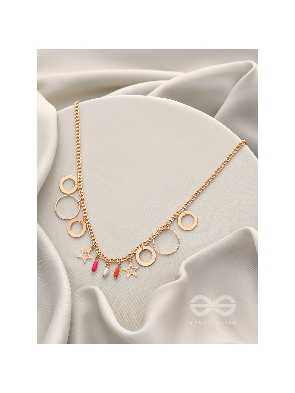 The Eternal Cosmos- Classy Golden Necklace With Anti-Tarnish Coating 