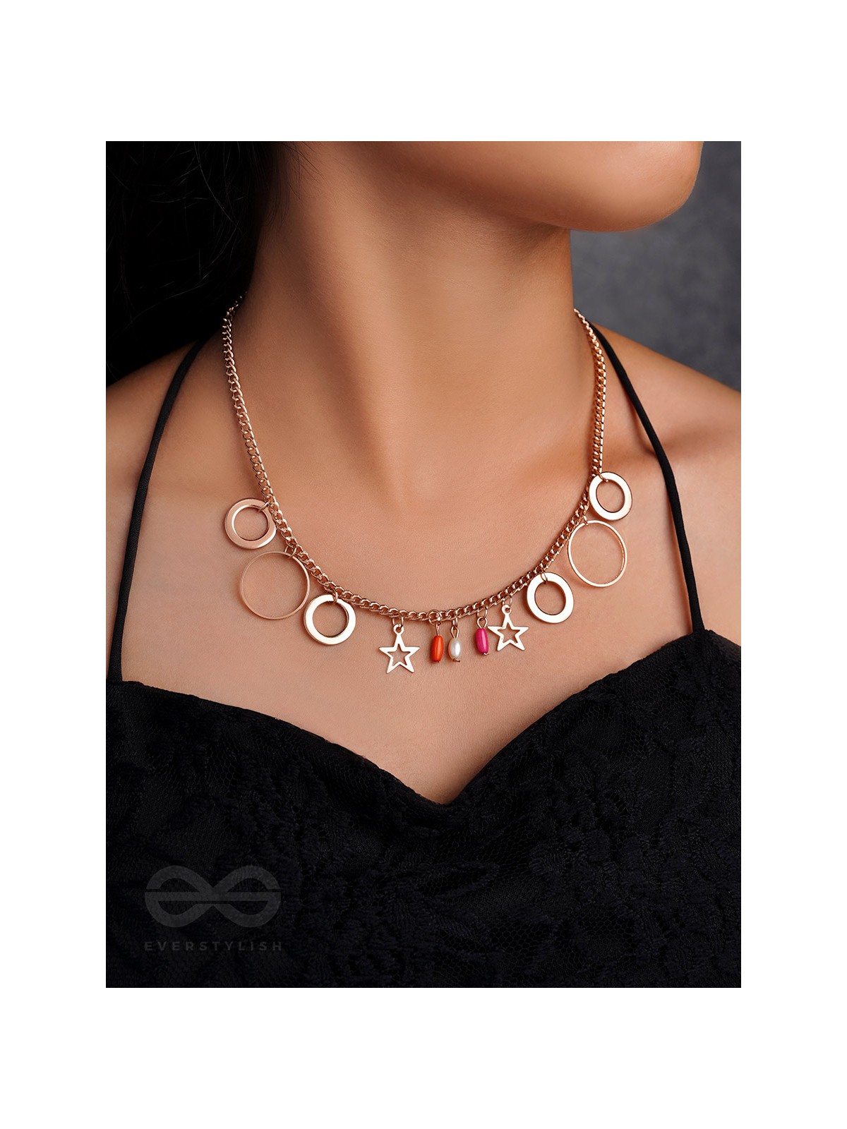 The Eternal Cosmos- Classy Golden Necklace With Anti-Tarnish Coating 