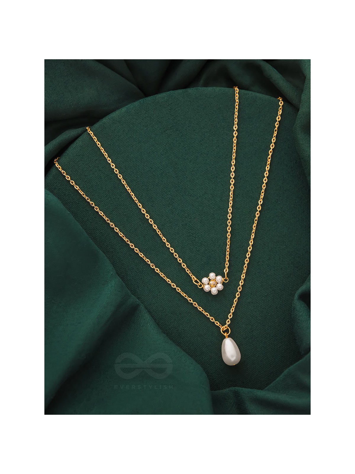 Lily Of The Valley- Golden Pearl Necklace With Anti-Tarnish Coating