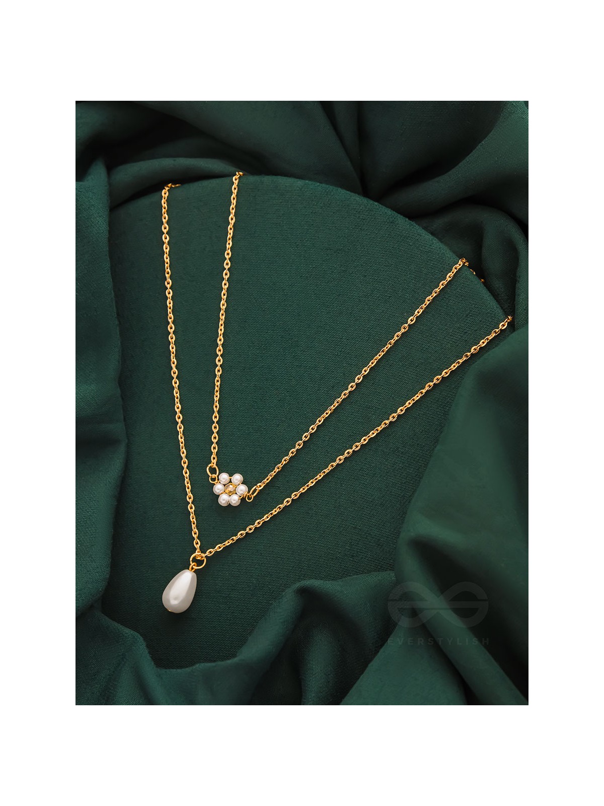 Lily Of The Valley- Golden Pearl Necklace With Anti-Tarnish Coating