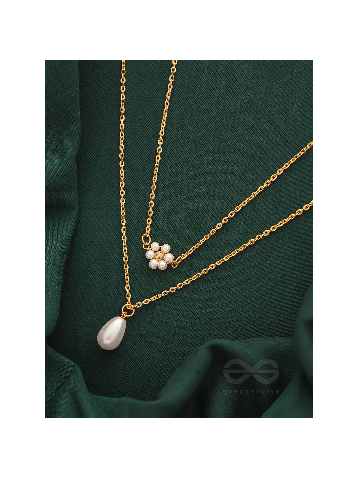 Lily Of The Valley- Golden Pearl Necklace With Anti-Tarnish Coating