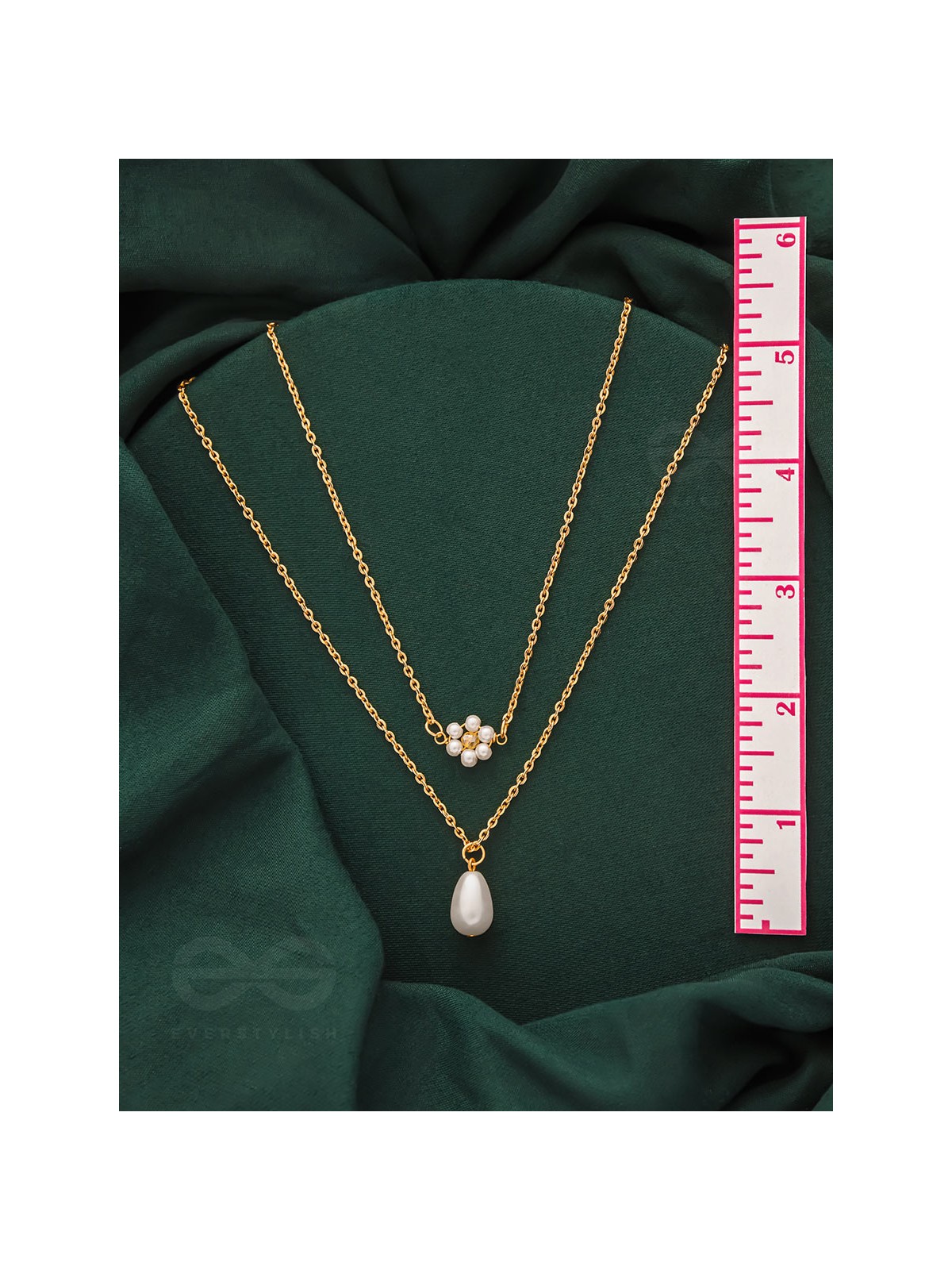 Lily Of The Valley- Golden Pearl Necklace With Anti-Tarnish Coating